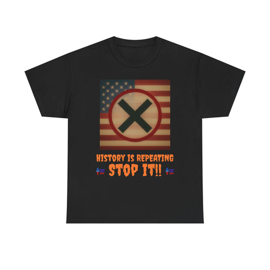 Unisex Heavy Cotton Tee with Stop USA Flag Morph words '26, Election Day Apparel, Stop Trump, Gift for Activists, Midterm 26, Stop Maga