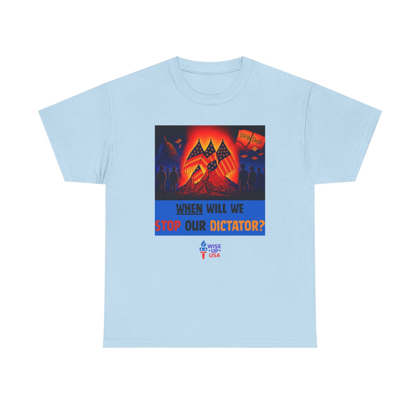 Unisex Heavy Cotton Tee with Stop Dictator '26, Design, Election Day Apparel, Stop Trump, Gift for Activists, Midterm 26, Stop Maga, Freedom