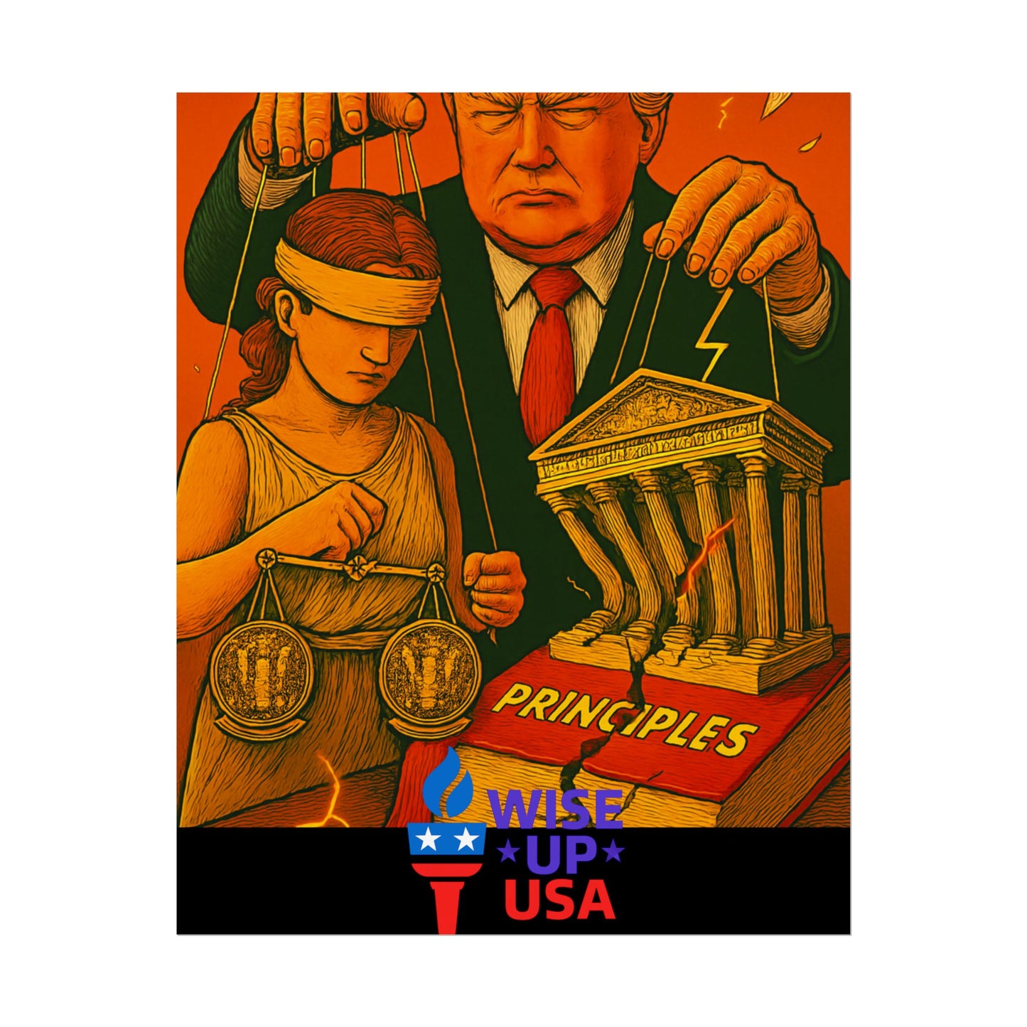 Protest Poster, Supreme Court Puppets Design, Activist Wall Art, Bold Political Message, Dorm Room Decor, Office Art, Election Season Sign