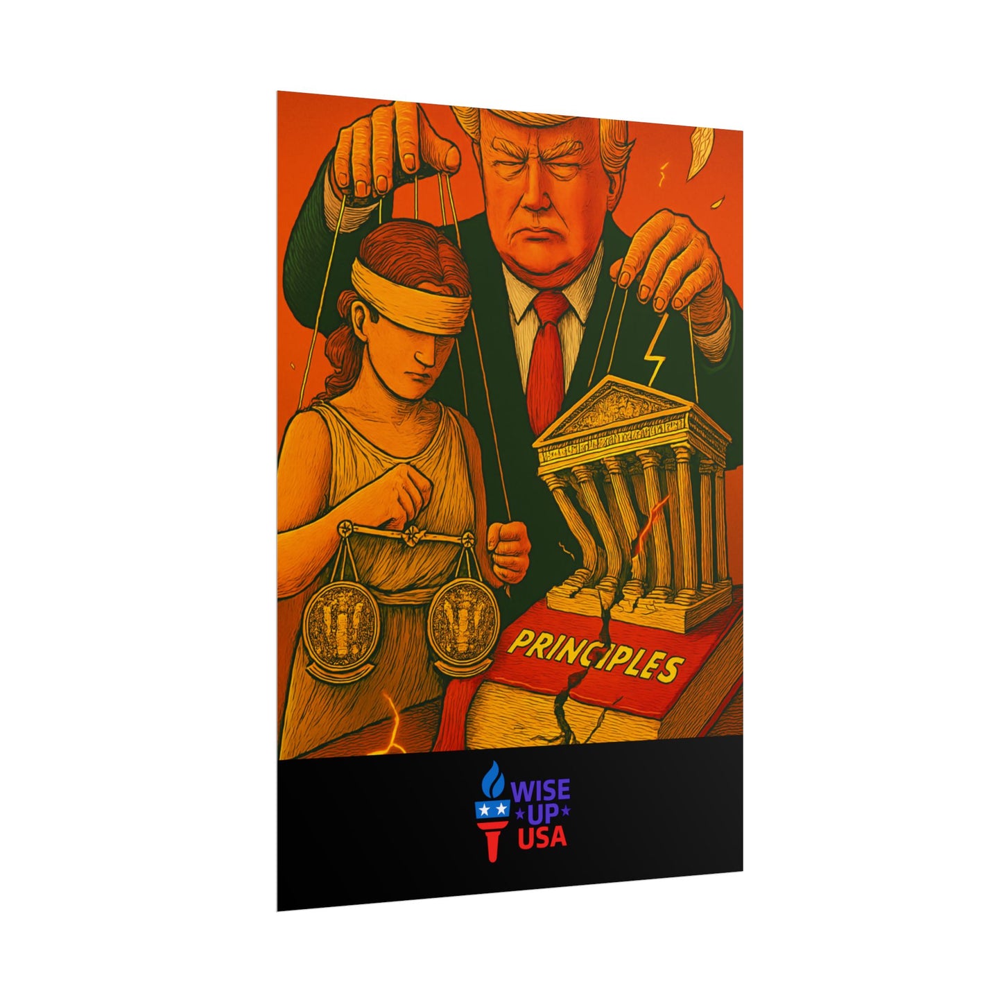 Protest Poster, Supreme Court Puppets Design, Activist Wall Art, Bold Political Message, Dorm Room Decor, Office Art, Election Season Sign