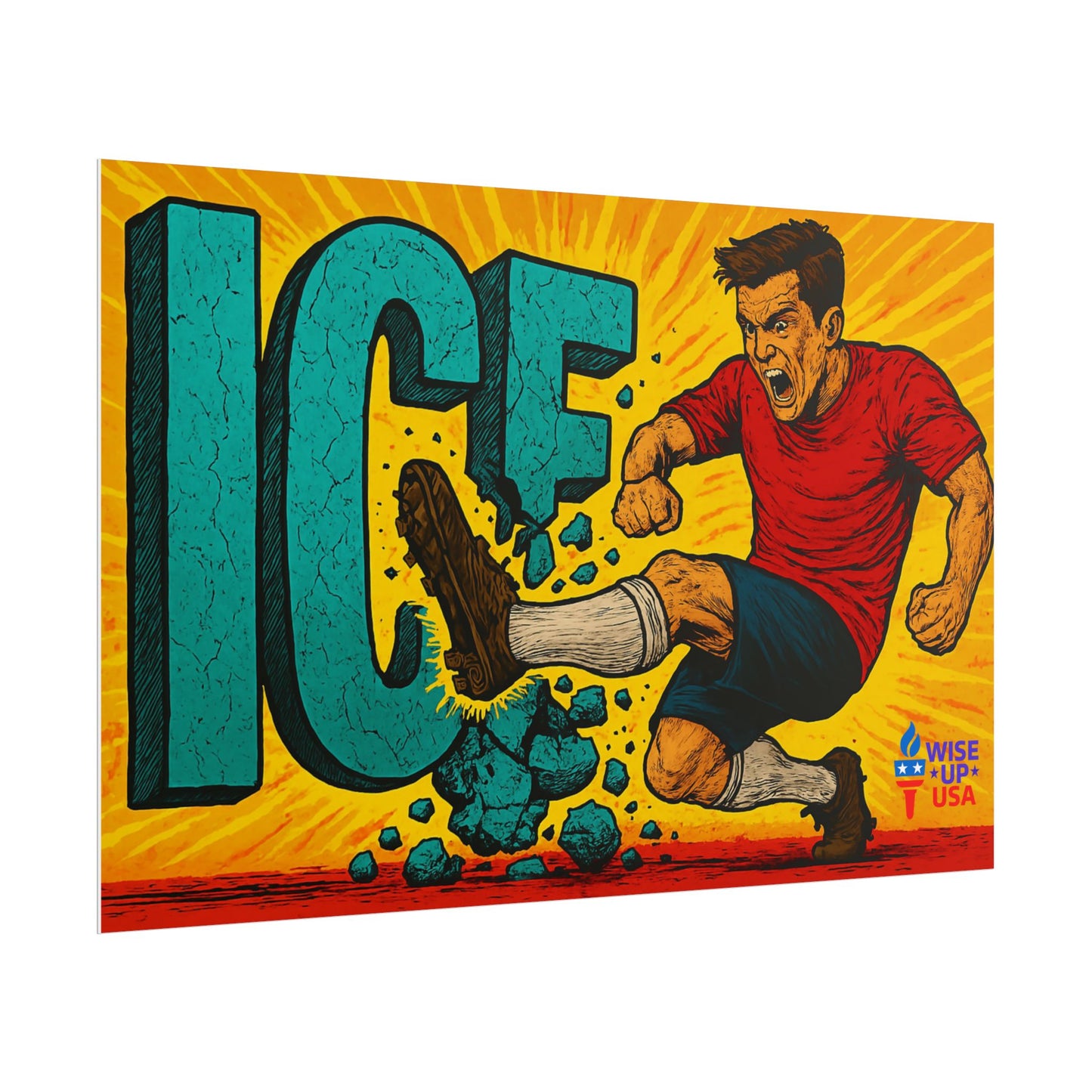 Colorful Protest Art Poster, Kick ICE, Activism Wall Art, Political Prints, Corrupt Congress, Midterm Elections, Stop Ice