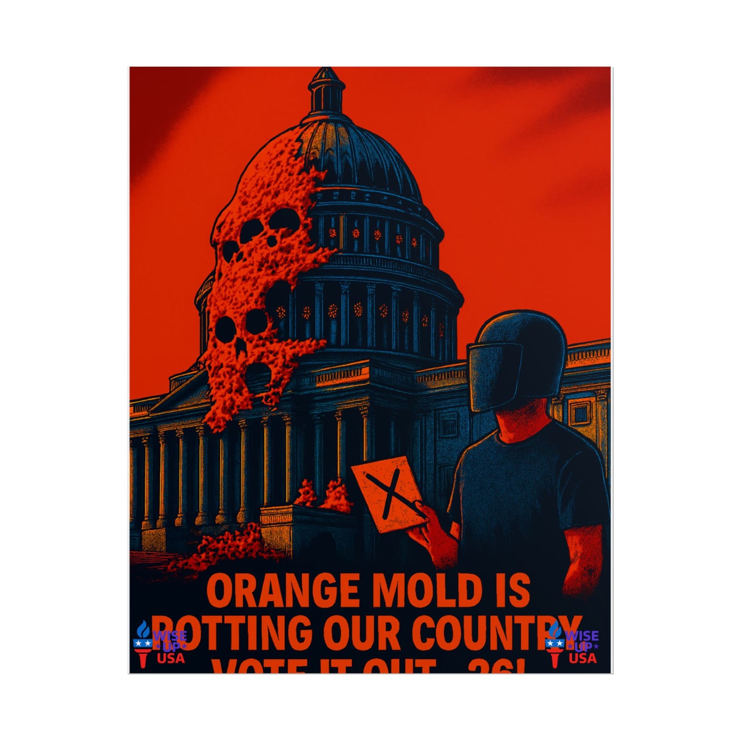 Colorful Protest Art Poster, Capitol Mold in 26, Activism Wall Art, Political Prints, Universal Health Care, Midterm Elections, oust elite