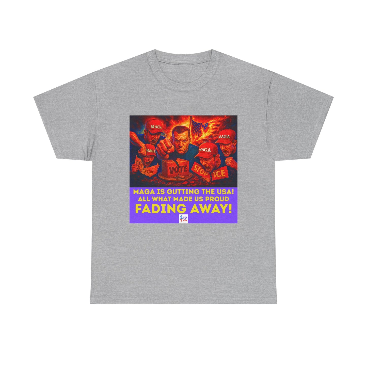 STOP MAGA '26 Fading Away Unisex Heavy Cotton Tee - Election Day Apparel, Stop Trump - Midterm 26 - Rid of Republicans, Stop ICE,