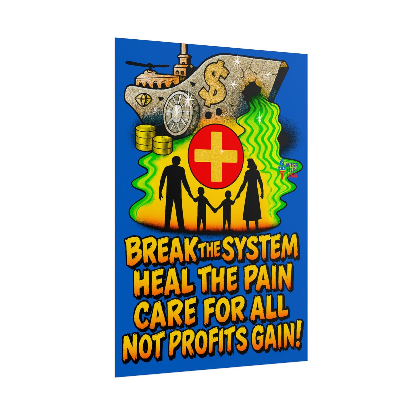 Colorful Protest Art Poster, Care for ALL in 26, Activism Wall Art, Political Prints, Universal Health Care, Midterm Elections, oust elite