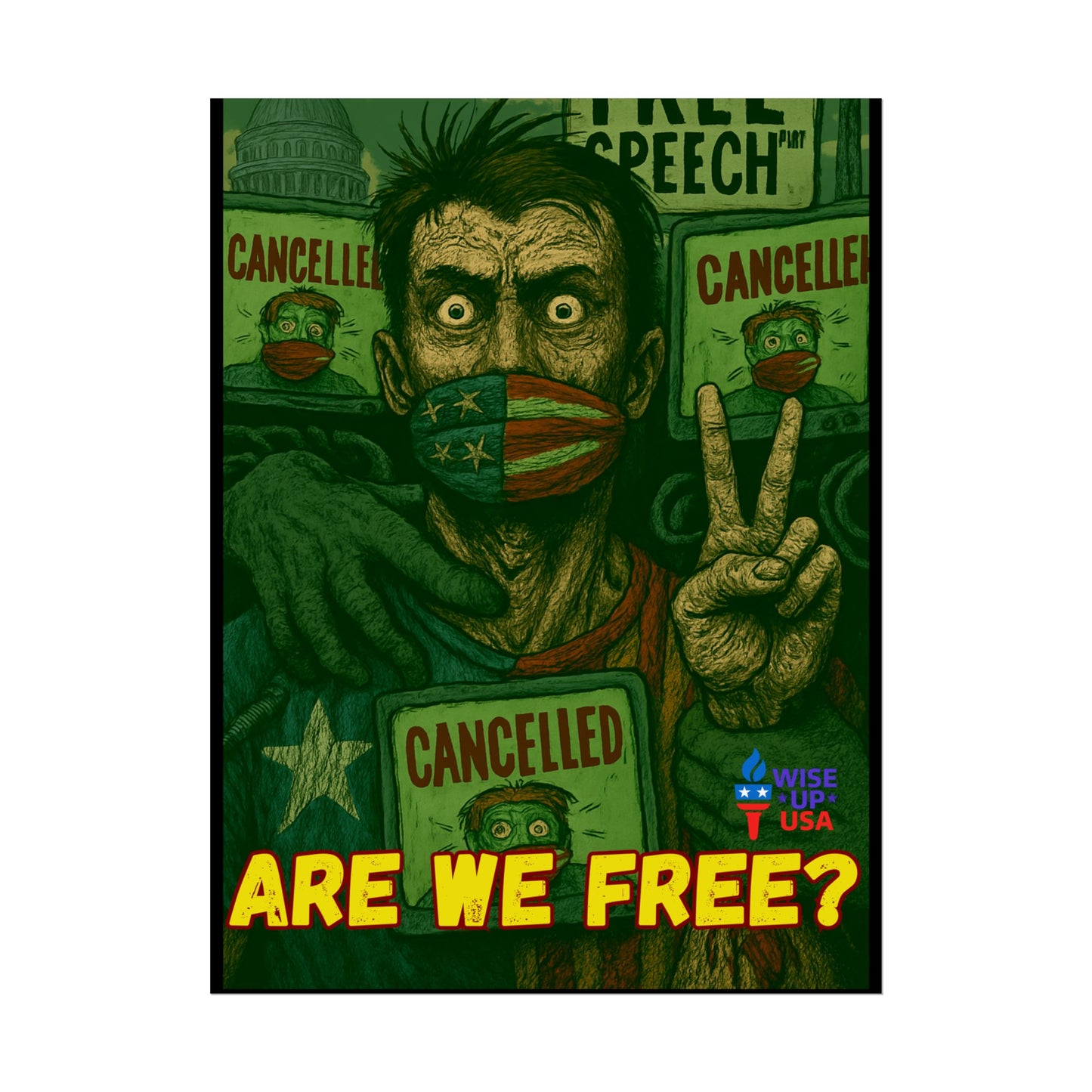 Protest Poster, Stop Cancel Culture Design, Activist Wall Art, Bold Political Message, Dorm Room Decor, Office Art, Election Season Sign