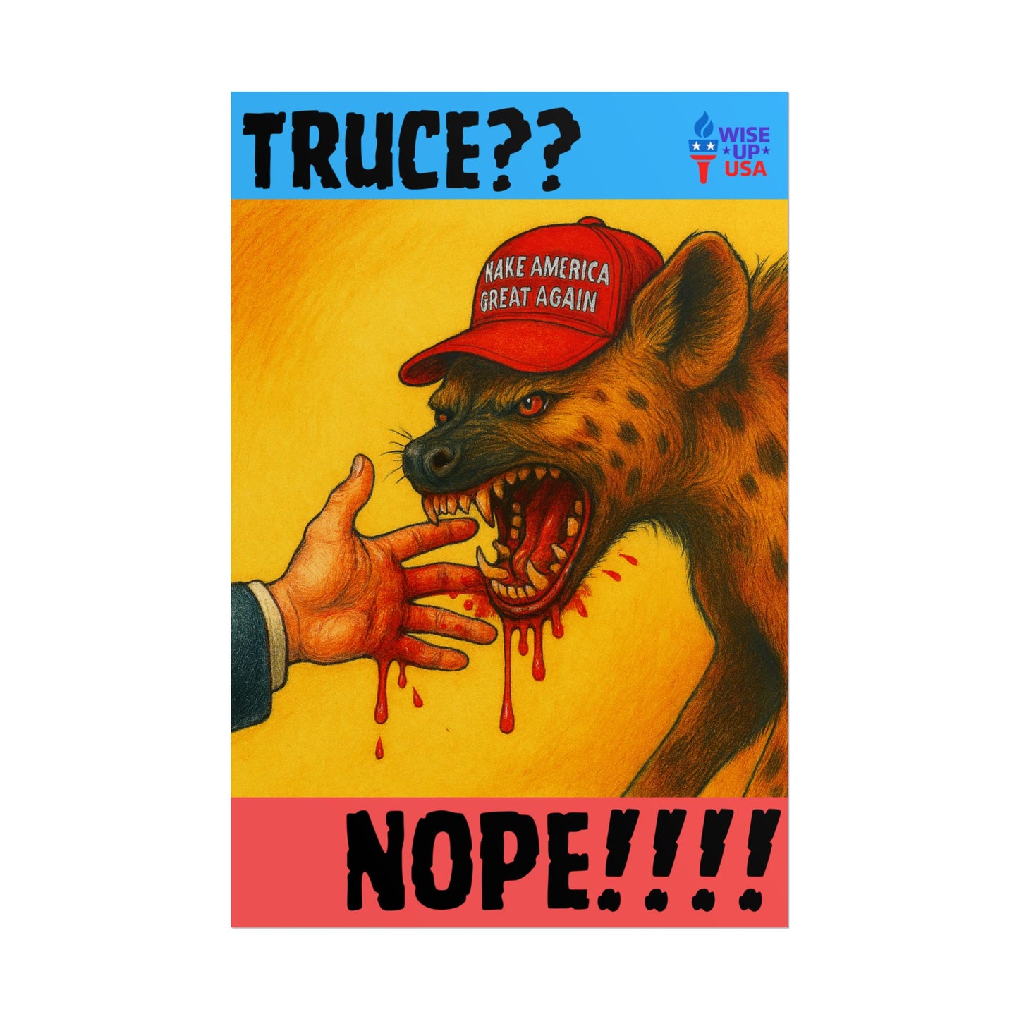 Protest Poster, Truce Nope design, Activist Art, Bold Political Message, Election Season Sign, We cannot back down, Stop MAGA
