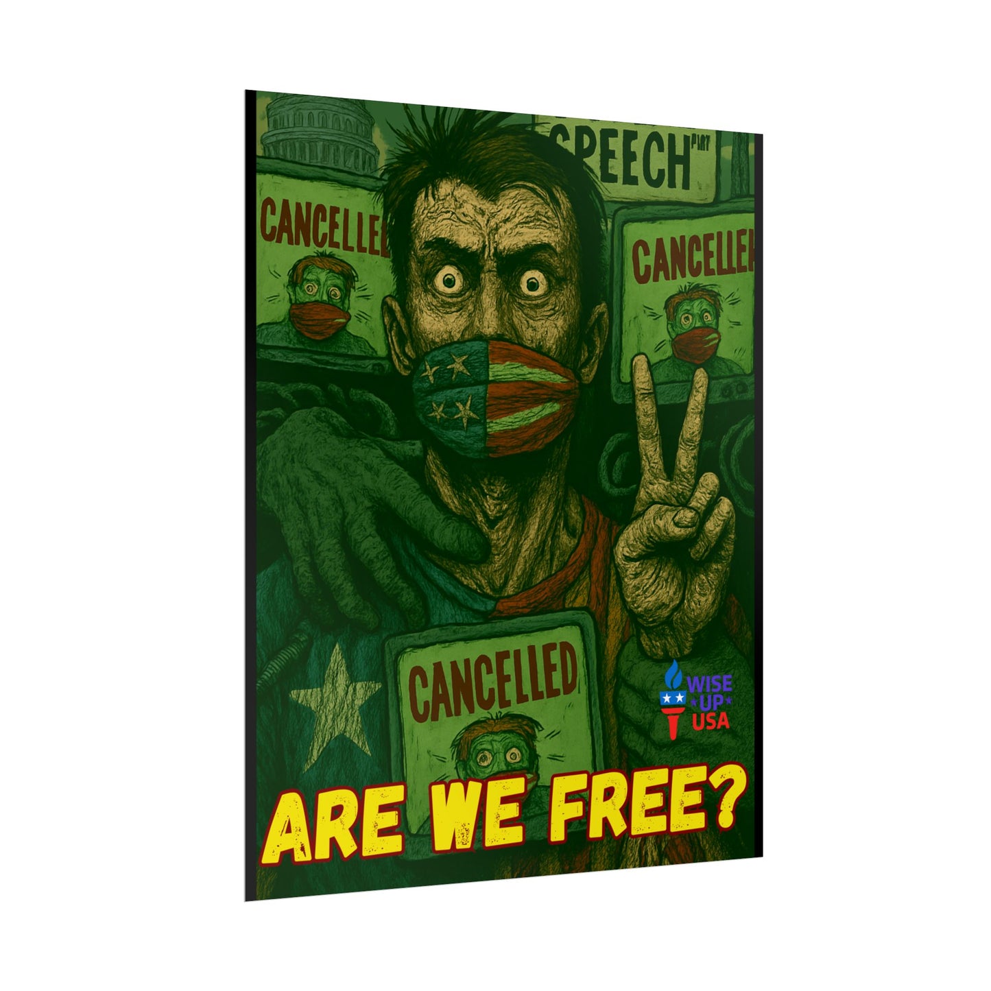 Protest Poster, Stop Cancel Culture Design, Activist Wall Art, Bold Political Message, Dorm Room Decor, Office Art, Election Season Sign