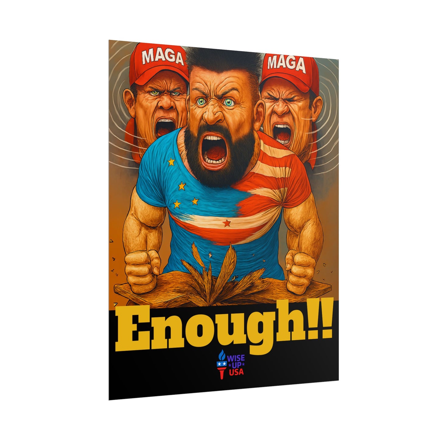 Protest Poster, Enough MAGA design, Activist Art, Political Message, Election Season Sign, We cannot back down, Stop MAGA, Stop Injustice