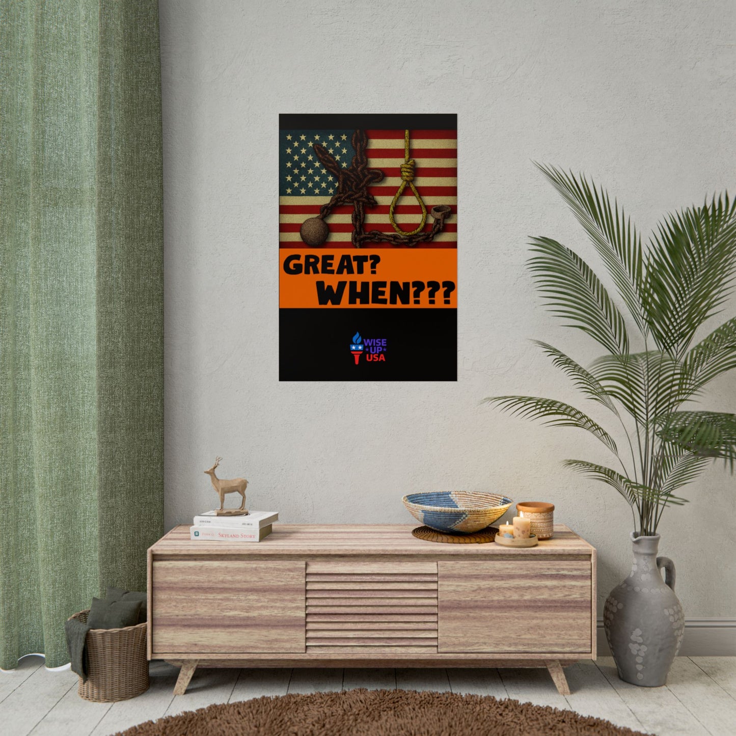 Protest Poster, Great? When? design, Activist Art, Bold Political Message, Dorm Decor, Election Season Sign, We were never Great, Stop MAGA