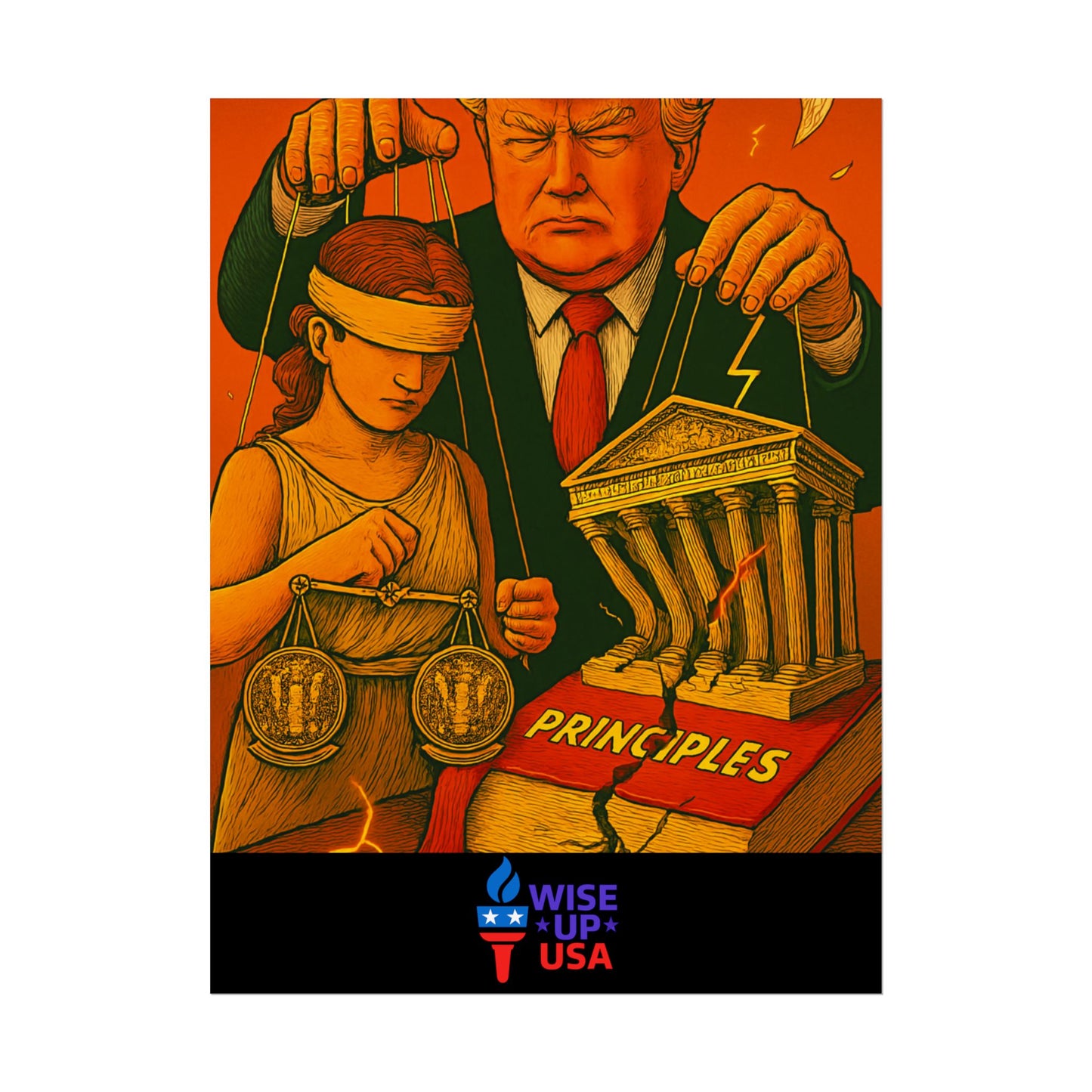 Protest Poster, Supreme Court Puppets Design, Activist Wall Art, Bold Political Message, Dorm Room Decor, Office Art, Election Season Sign