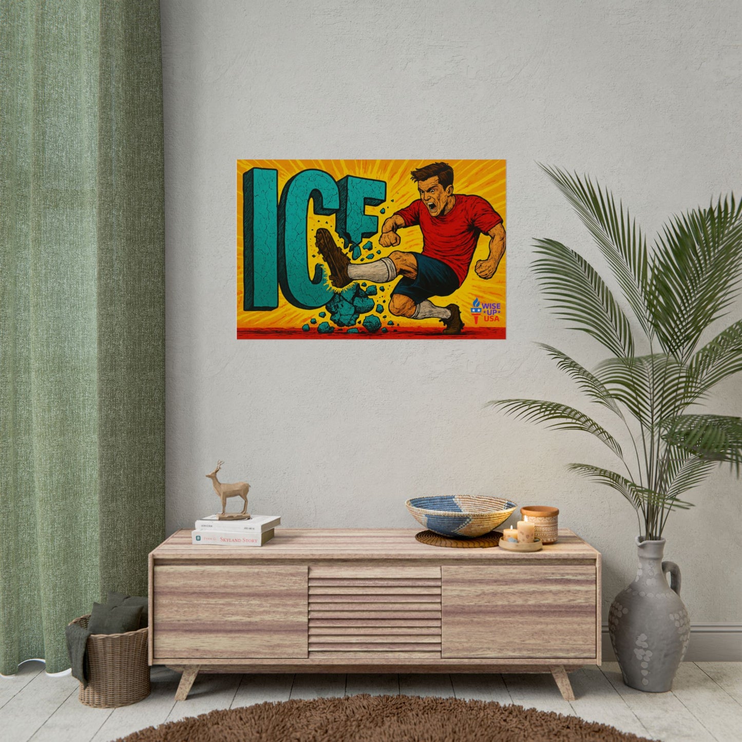 Colorful Protest Art Poster, Kick ICE, Activism Wall Art, Political Prints, Corrupt Congress, Midterm Elections, Stop Ice