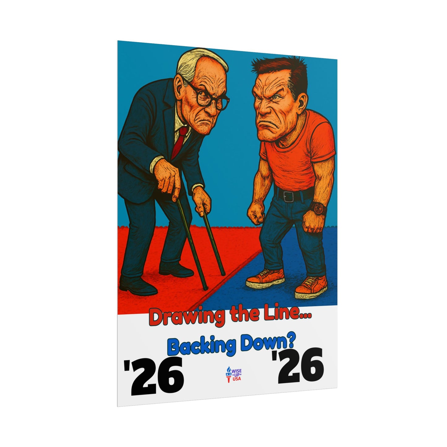 Colorful Protest Art Poster, Drawing the Line for 26, Activism Wall Art, Political Prints, Gift for Teachers and Students Midterm Elections