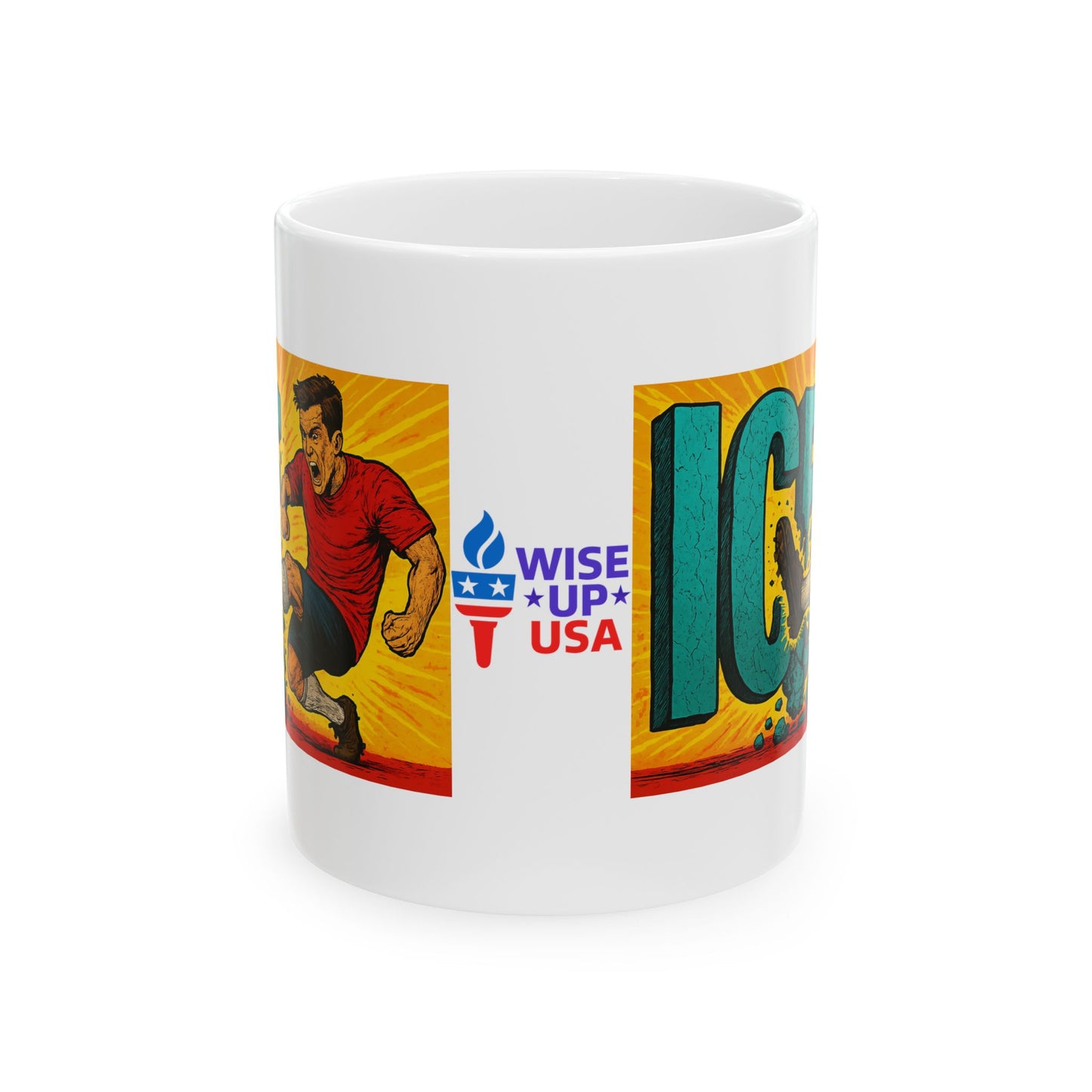 Ceramic Mug, Kick Ice in 26, Election Decor, Wise Up USA, Activist, Midterms 26, Political Coffee Cup, Stop Ice Raids, treat Immigrants fair