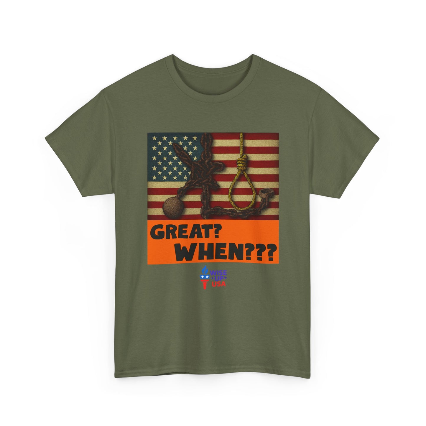 When Was America Great Unisex Heavy Cotton Tee, Election Day Apparel Activists, Statement Against Trump, Republicans, and MAGA, Resistance
