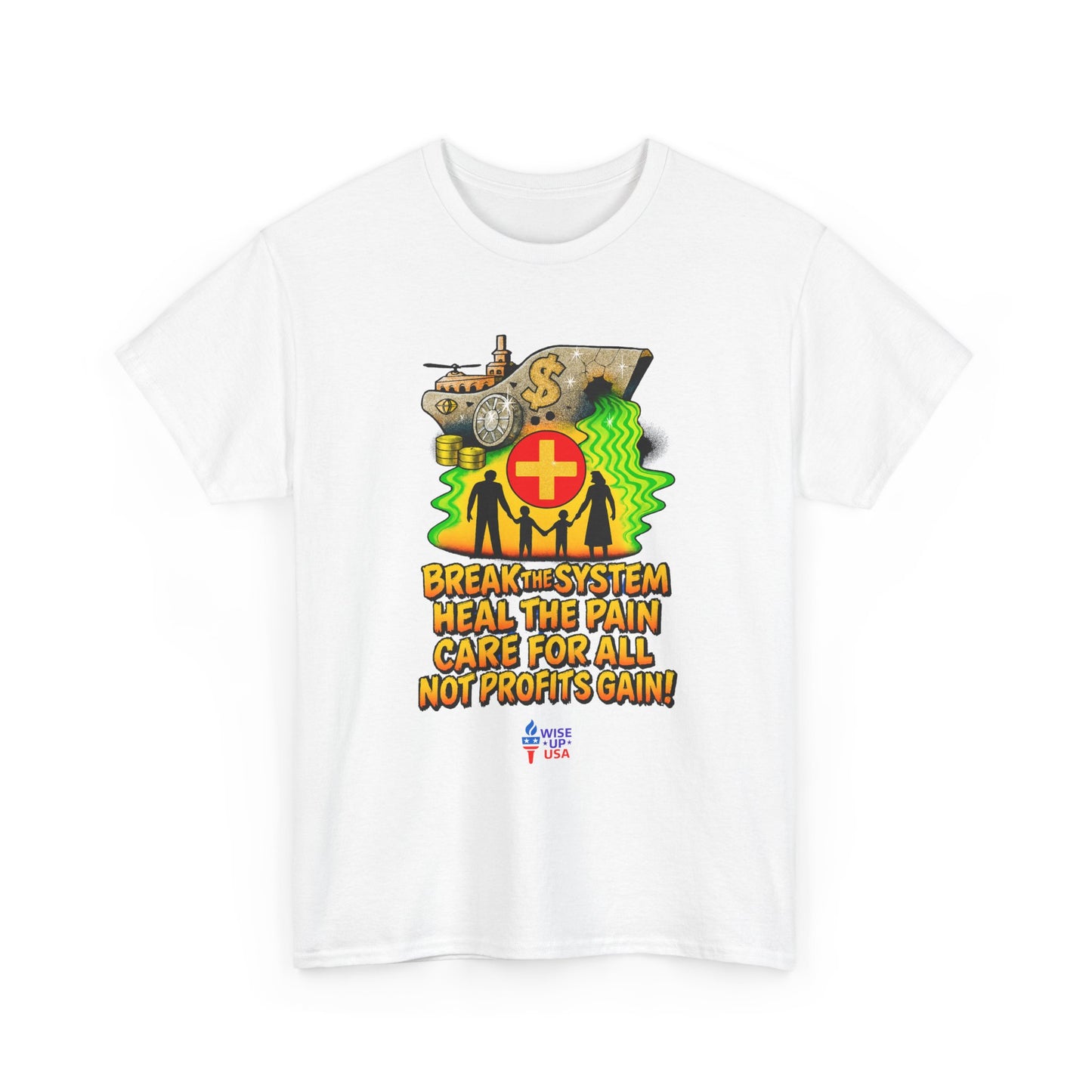 Unisex Heavy Cotton Tee with Care for All '26, Design, Election Day Apparel, Revolution, Gift for Activists, Midterm 26, Health Insurance