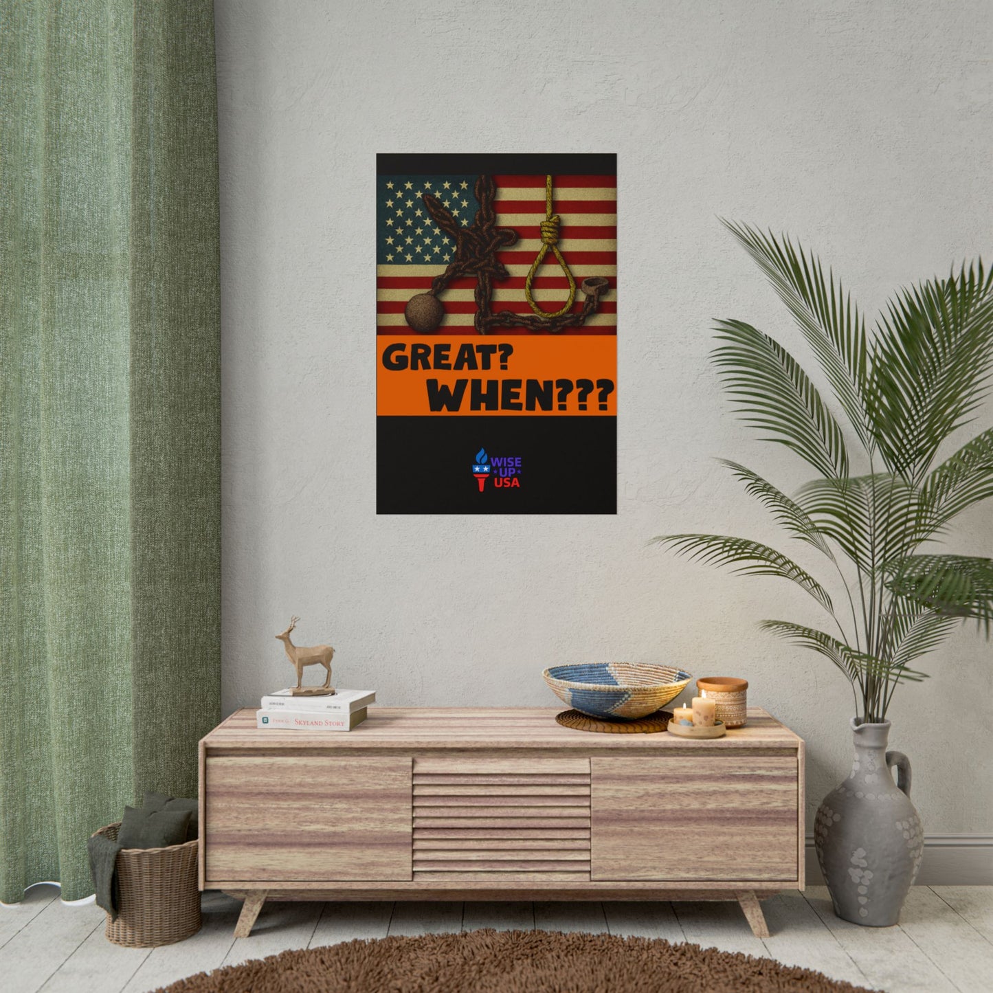 Protest Poster, Great? When? design, Activist Art, Bold Political Message, Dorm Decor, Election Season Sign, We were never Great, Stop MAGA