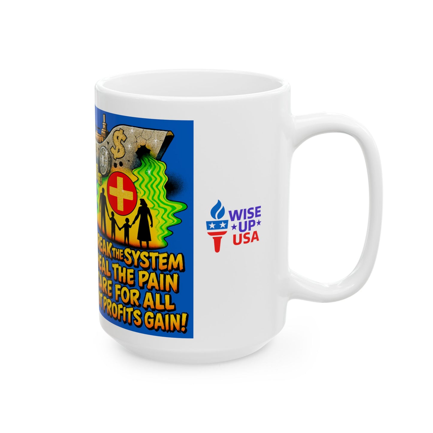 Ceramic Mug, Care for All in 26, Election Decor, Wise Up USA, Activist Gift, Midterms 26, Political Coffee Cup, Protester Present, Universal
