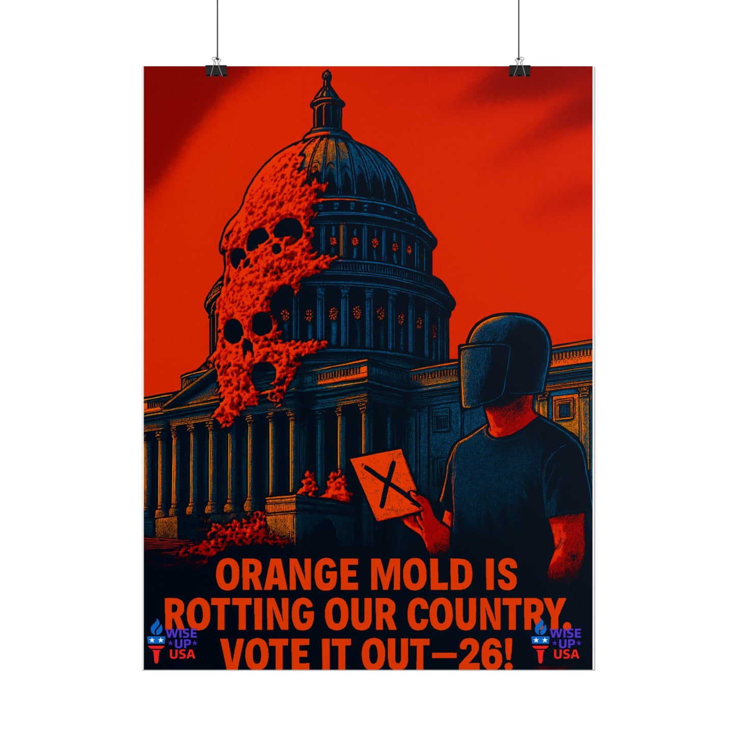 Colorful Protest Art Poster, Capitol Mold in 26, Activism Wall Art, Political Prints, Universal Health Care, Midterm Elections, oust elite