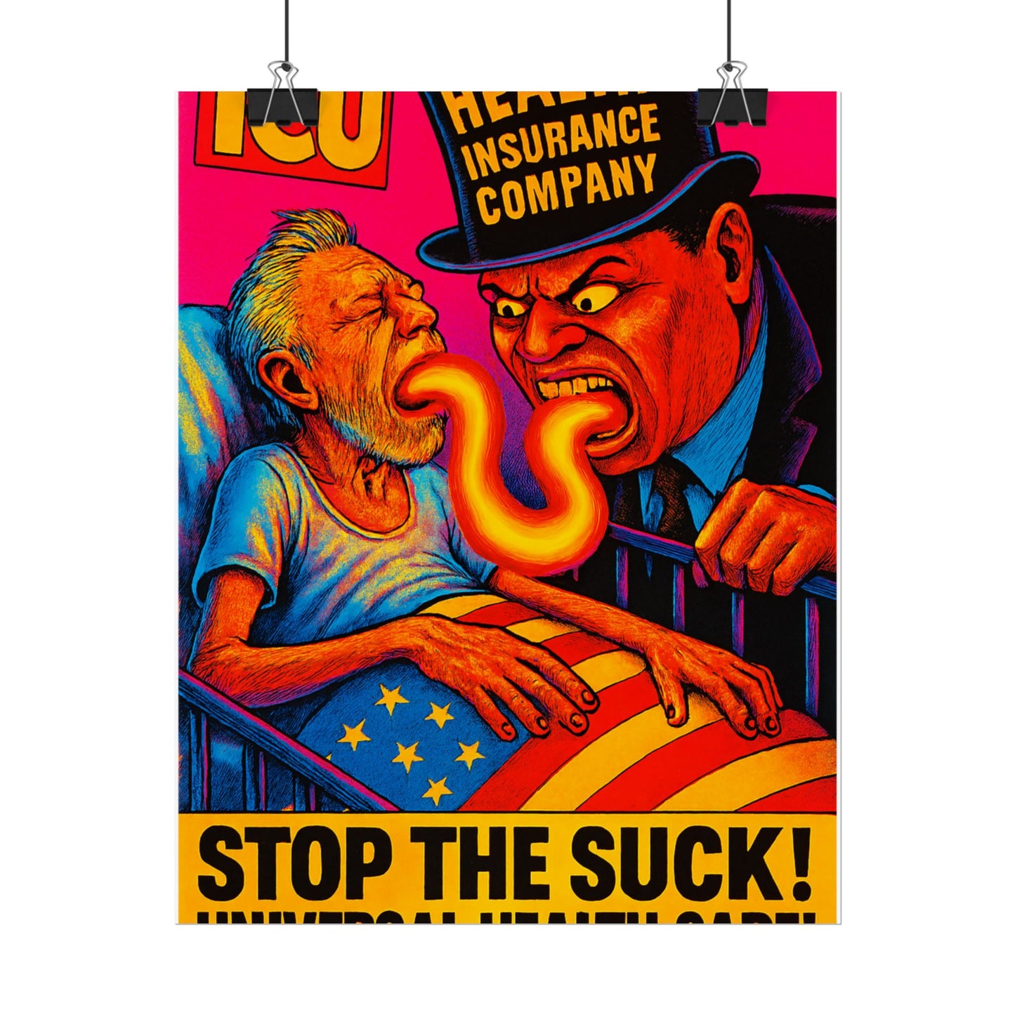 Colorful Protest Art Poster, Stop the Suck in 26, Activism Wall Art, Political Prints, Universal Health Care, Midterm Elections, oust elite