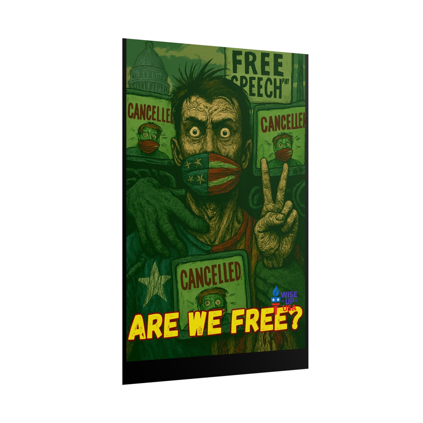 Protest Poster, Stop Cancel Culture Design, Activist Wall Art, Bold Political Message, Dorm Room Decor, Office Art, Election Season Sign