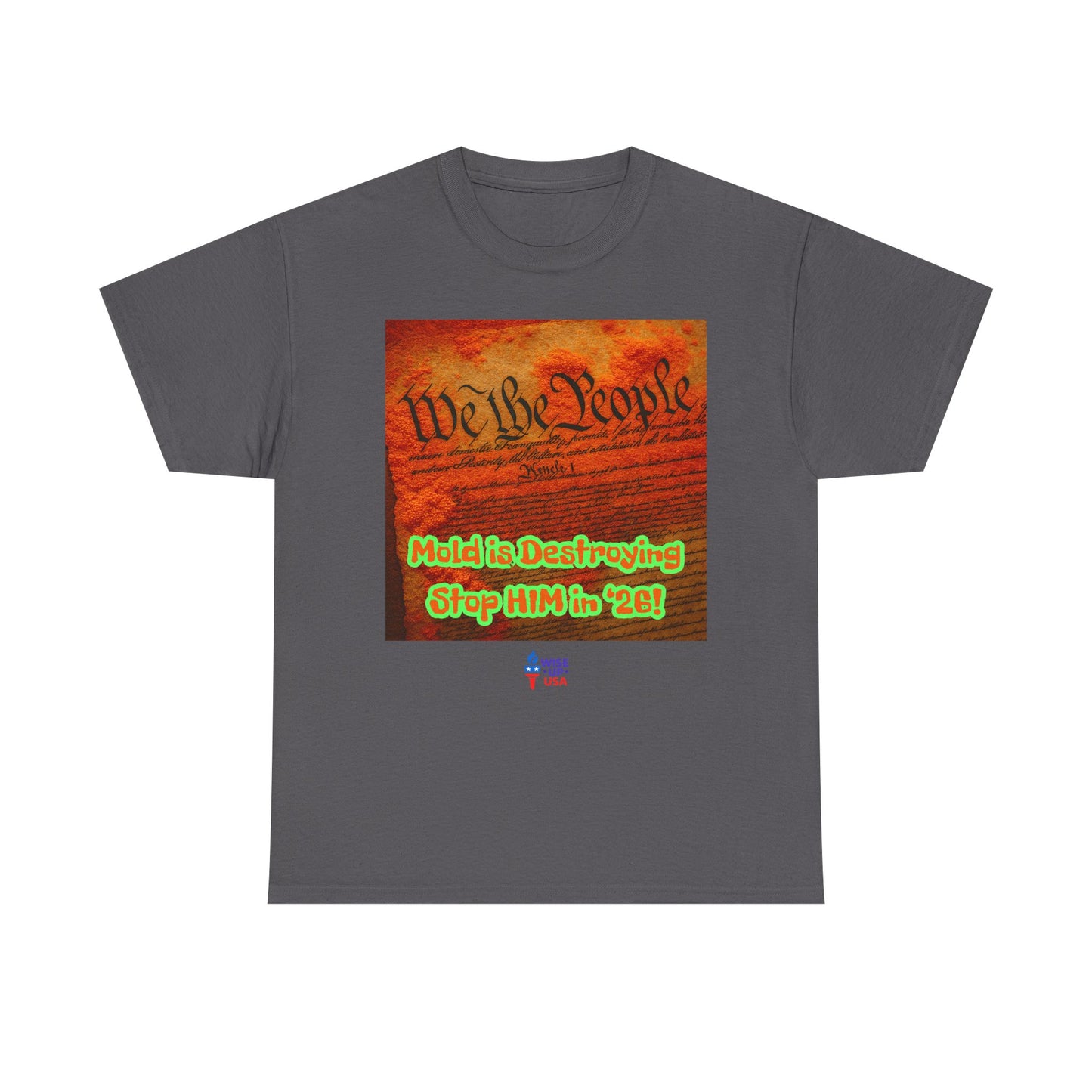 Unisex Heavy Cotton Tee with Stop Him '26, Design, Election Day Apparel, Revolution, Gift for Activists, Midterm 26, Destroy Constitution