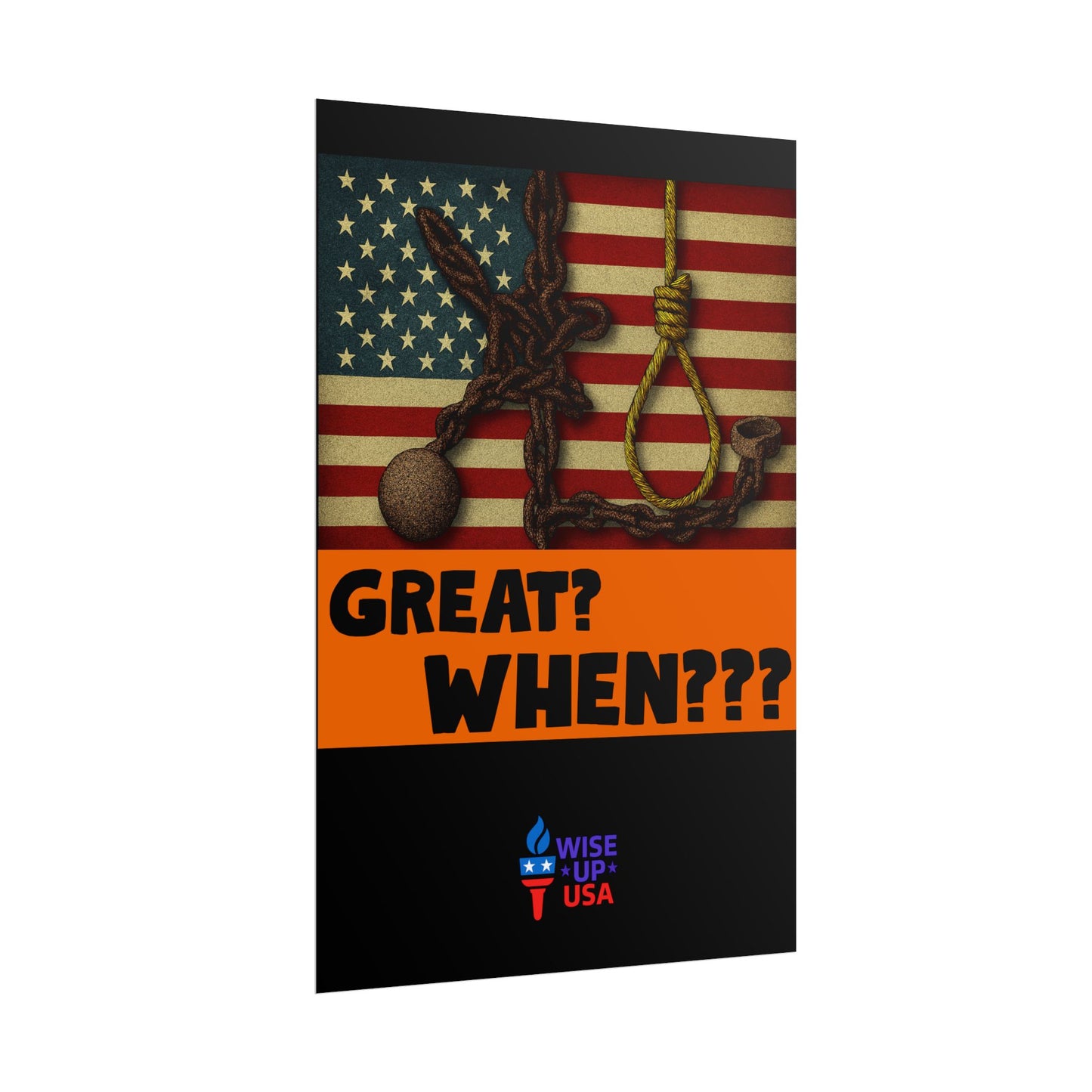 Protest Poster, Great? When? design, Activist Art, Bold Political Message, Dorm Decor, Election Season Sign, We were never Great, Stop MAGA