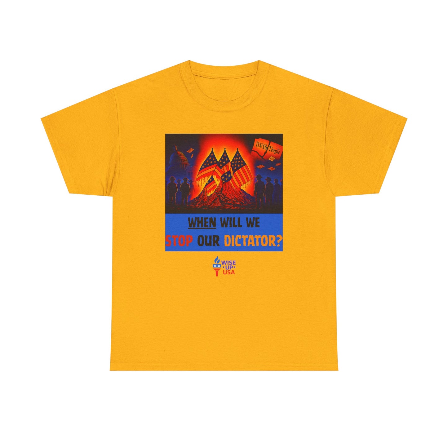 Unisex Heavy Cotton Tee with Stop Dictator '26, Design, Election Day Apparel, Stop Trump, Gift for Activists, Midterm 26, Stop Maga, Freedom