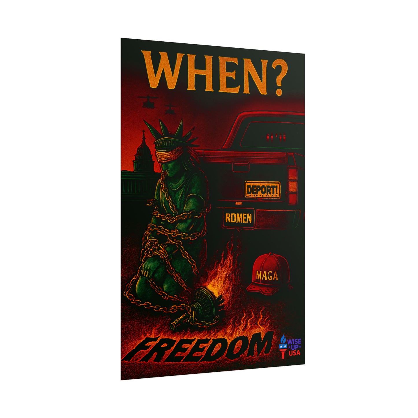 Protest Poster, Stolen Liberty design, Activist Art, Bold Political Message, Election Season Sign, We cannot back down, Stop MAGA, Stop This
