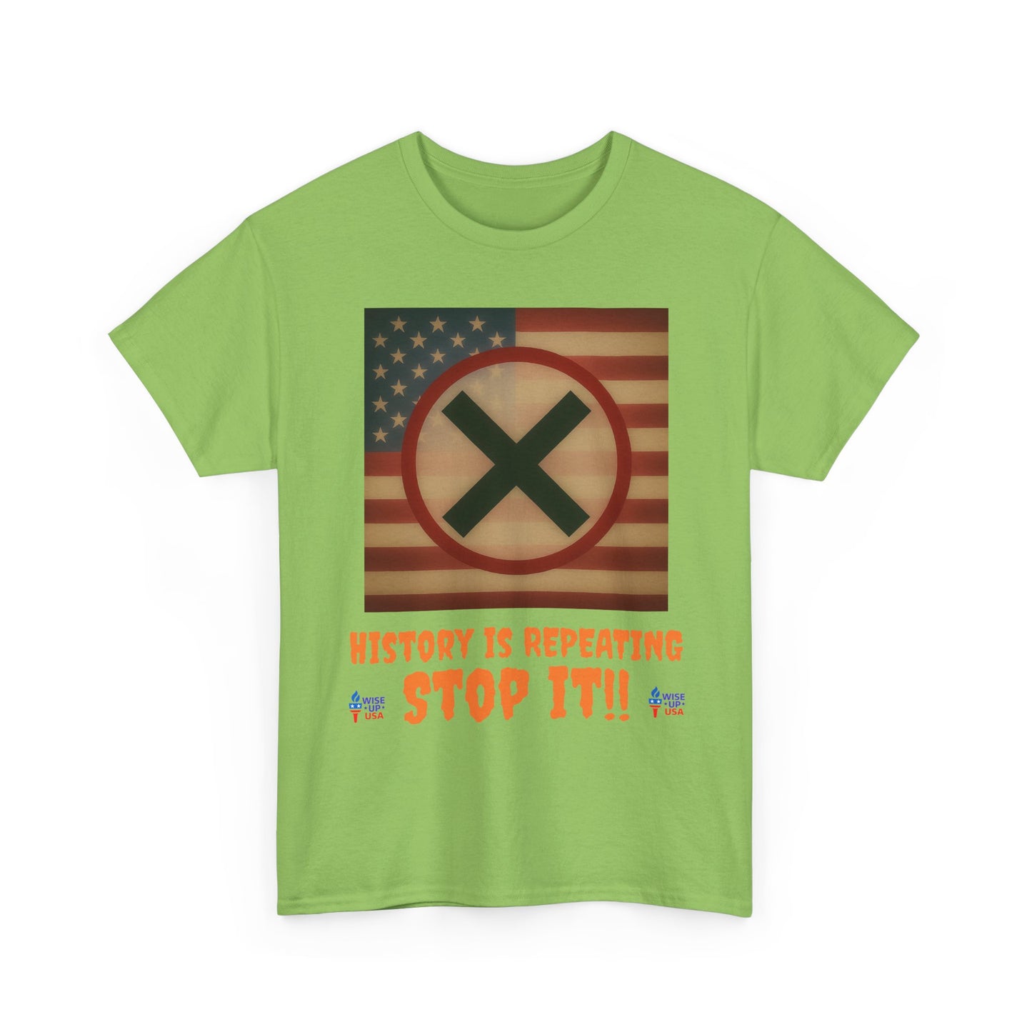 Unisex Heavy Cotton Tee with Stop USA Flag Morph words '26, Election Day Apparel, Stop Trump, Gift for Activists, Midterm 26, Stop Maga