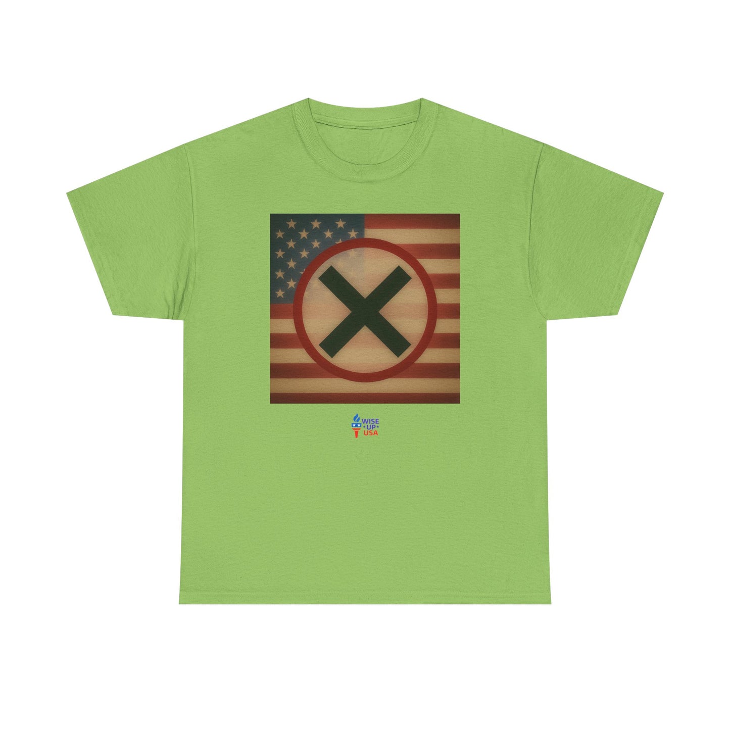 Unisex Heavy Cotton Tee with Stop USA Flag Morph Plain'26, Election Day Apparel, Stop Trump, Gift for Activists, Midterm 26, Stop Maga