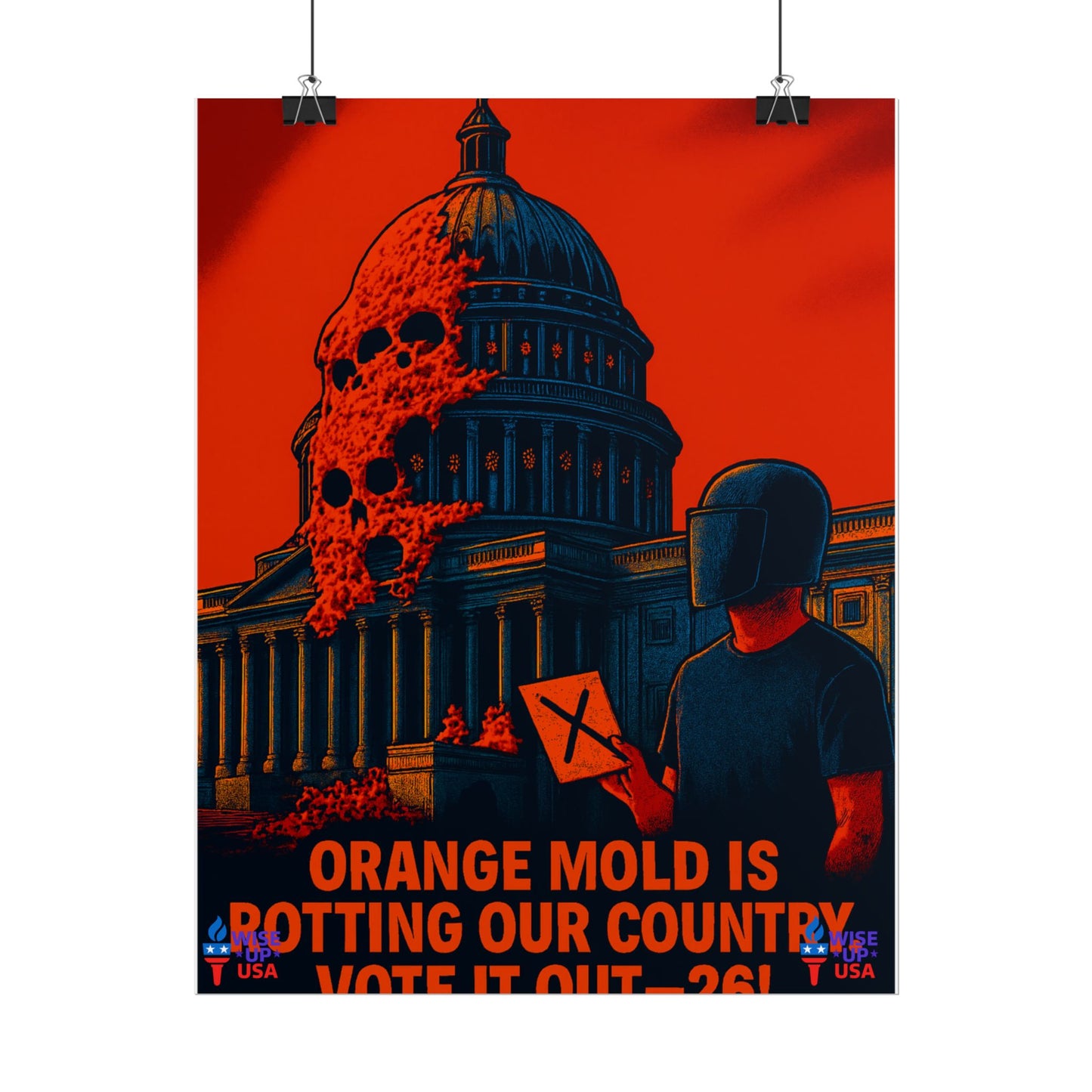 Colorful Protest Art Poster, Capitol Mold in 26, Activism Wall Art, Political Prints, Universal Health Care, Midterm Elections, oust elite