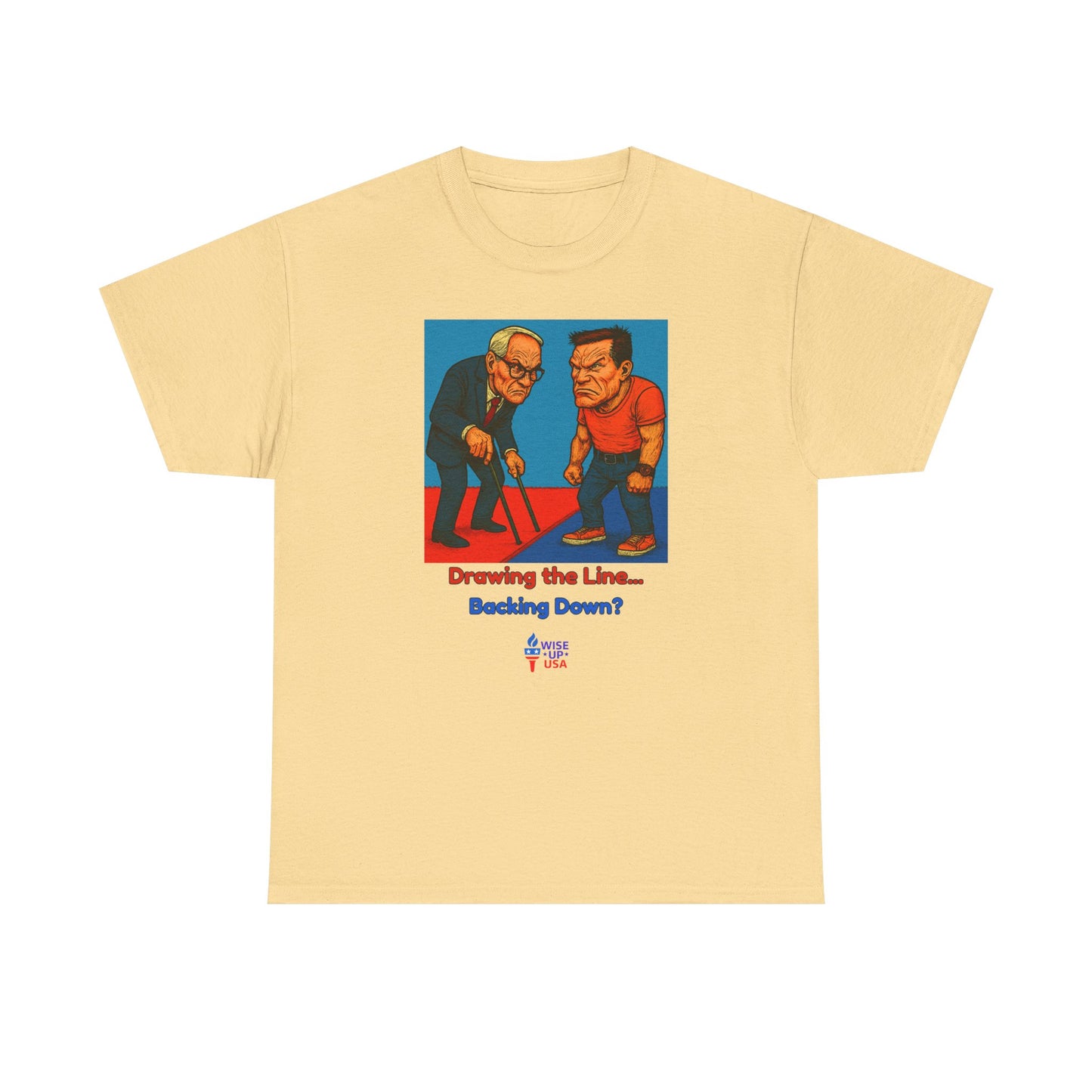 Unisex Heavy Cotton Tee with Patriotic Drawing Lines for '26, Design, Election Day Apparel, Revolution, Gift for Activists, Midterm 26