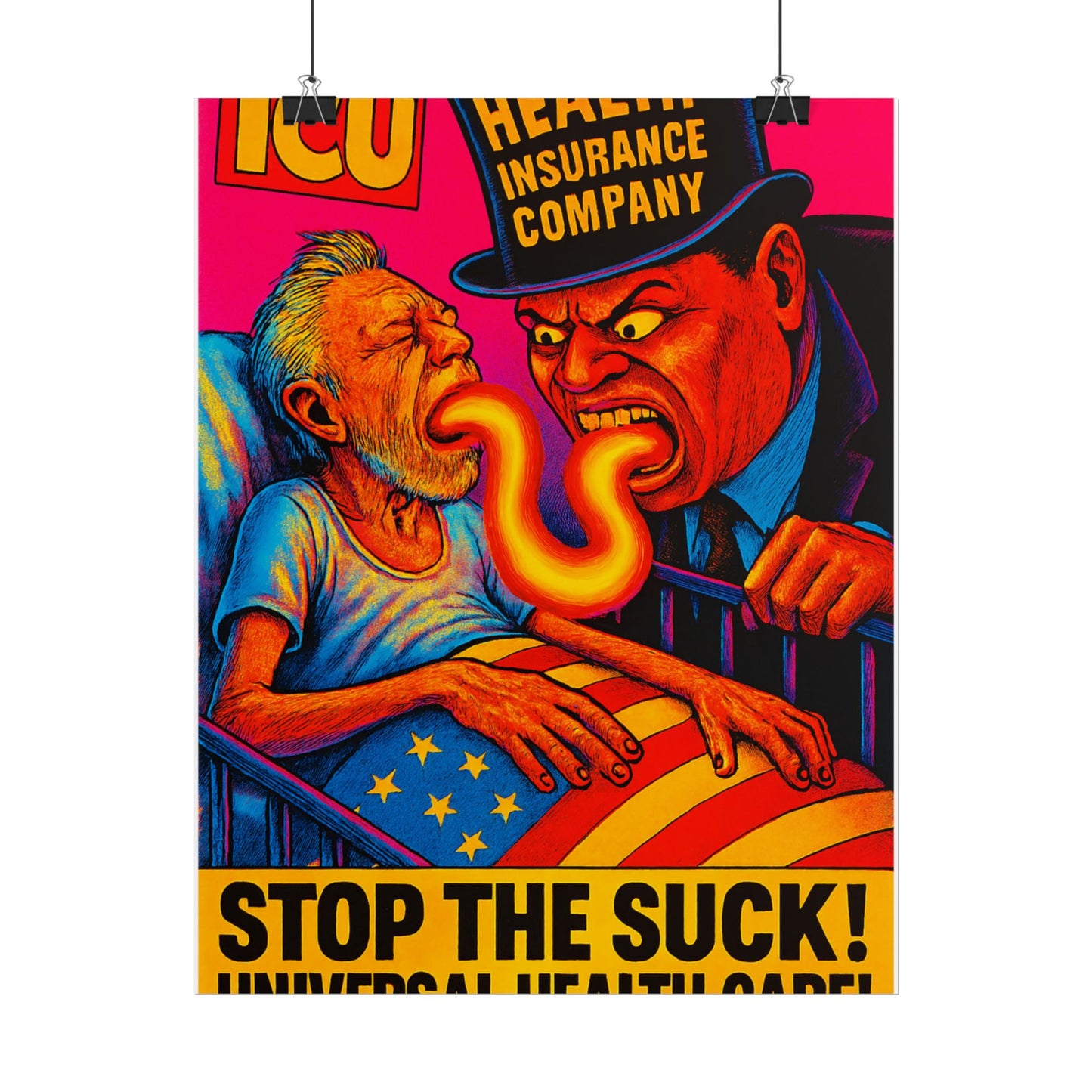 Colorful Protest Art Poster, Stop the Suck in 26, Activism Wall Art, Political Prints, Universal Health Care, Midterm Elections, oust elite