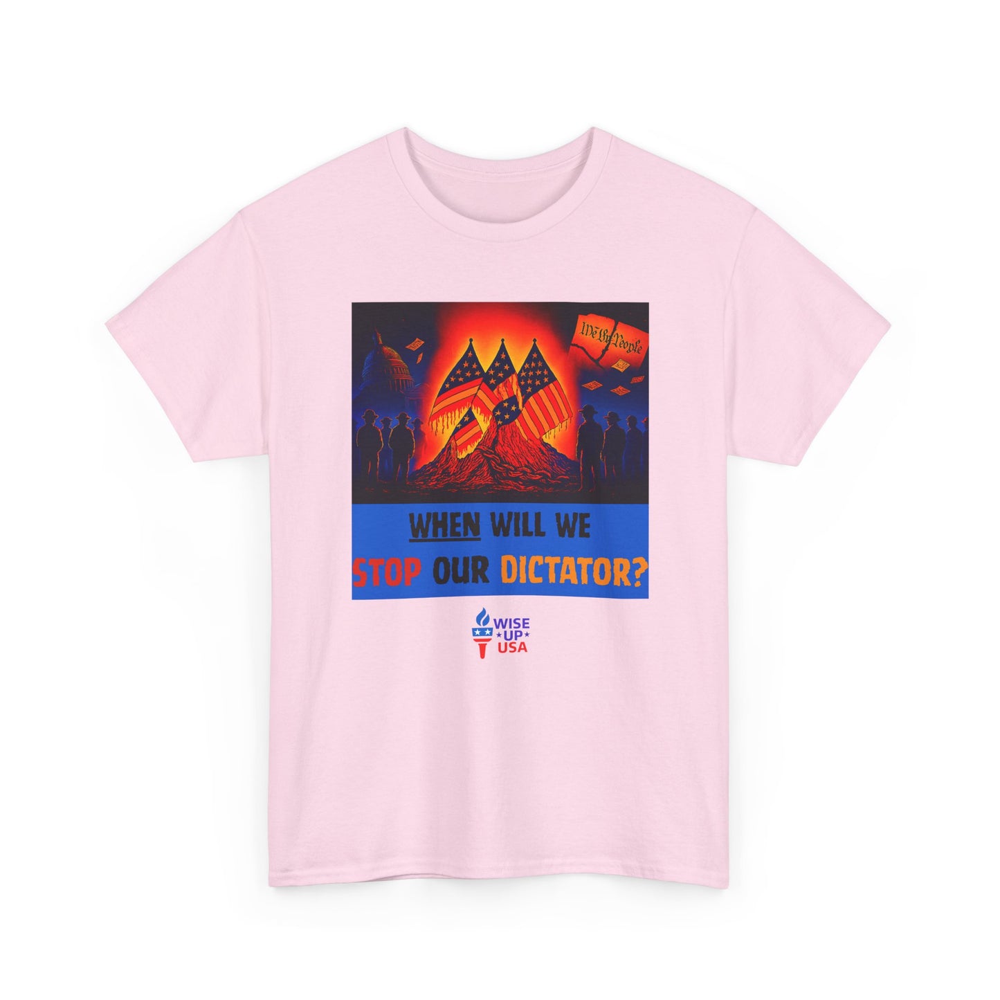 Unisex Heavy Cotton Tee with Stop Dictator '26, Design, Election Day Apparel, Stop Trump, Gift for Activists, Midterm 26, Stop Maga, Freedom