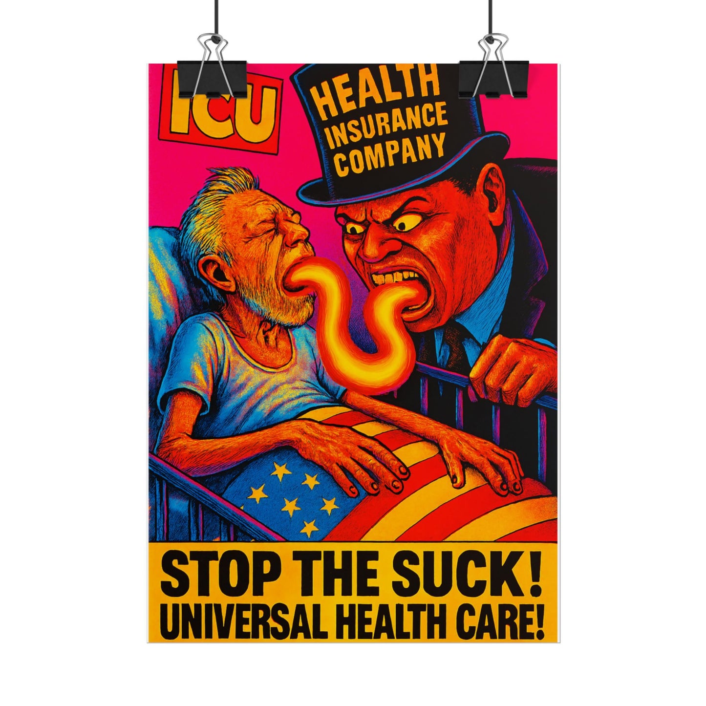 Colorful Protest Art Poster, Stop the Suck in 26, Activism Wall Art, Political Prints, Universal Health Care, Midterm Elections, oust elite