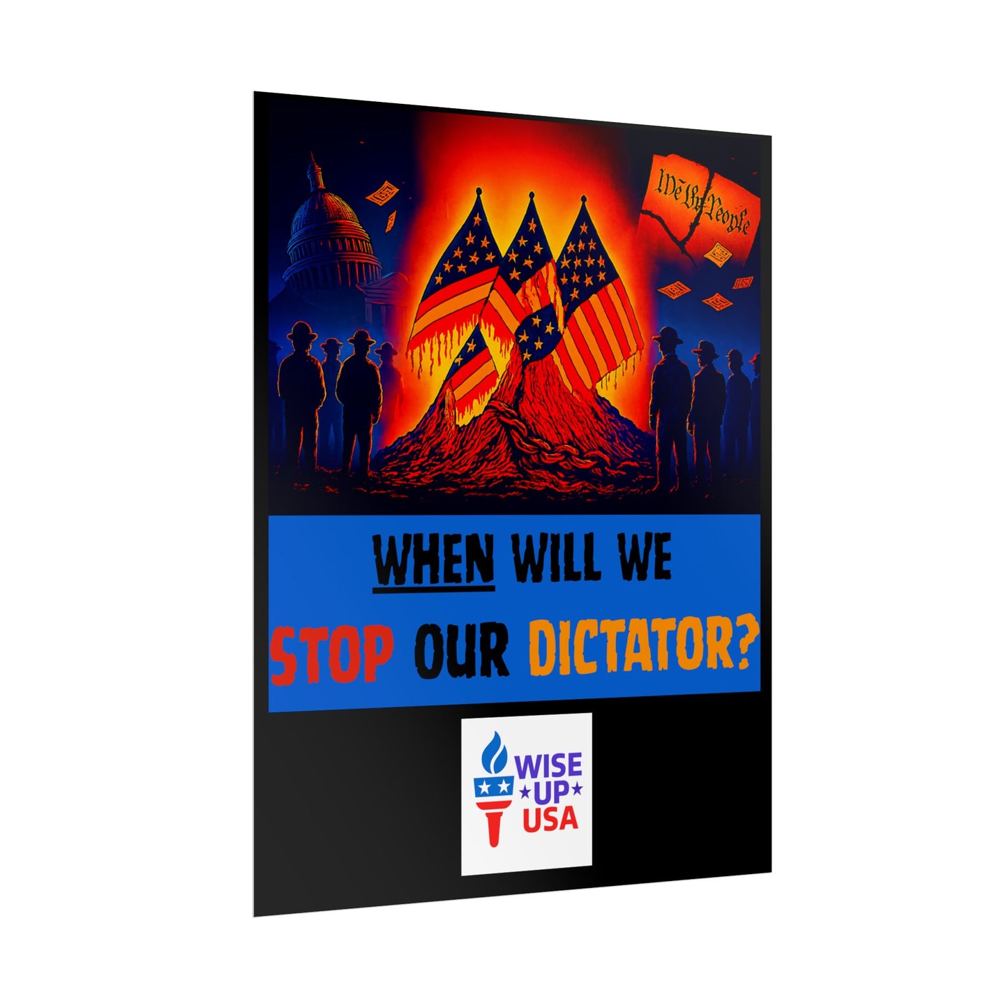 Colorful Protest Art Poster, Stop Dictator, Activism Wall Art, Political Activist Prints, Vote Congress OUT, Midterms. Stop Trump and MAGA