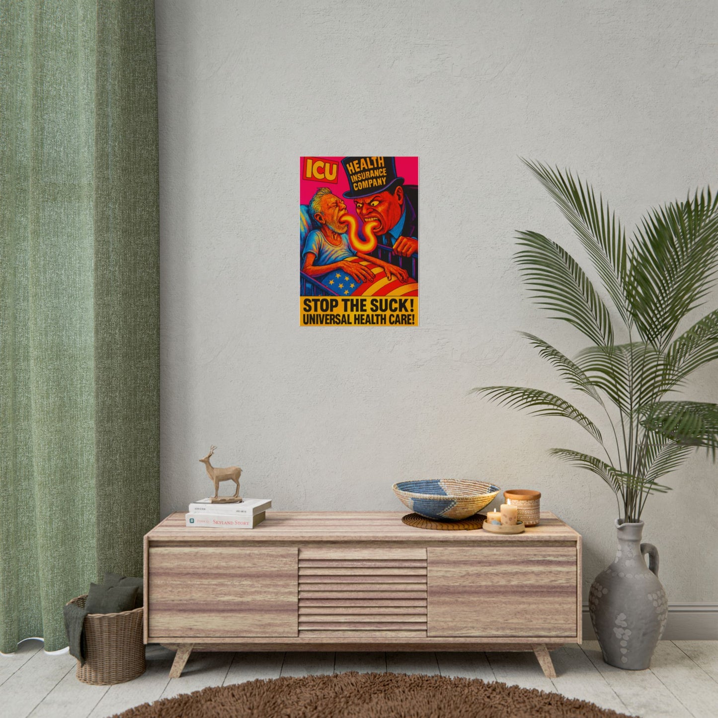 Colorful Protest Art Poster, Stop the Suck in 26, Activism Wall Art, Political Prints, Universal Health Care, Midterm Elections, oust elite
