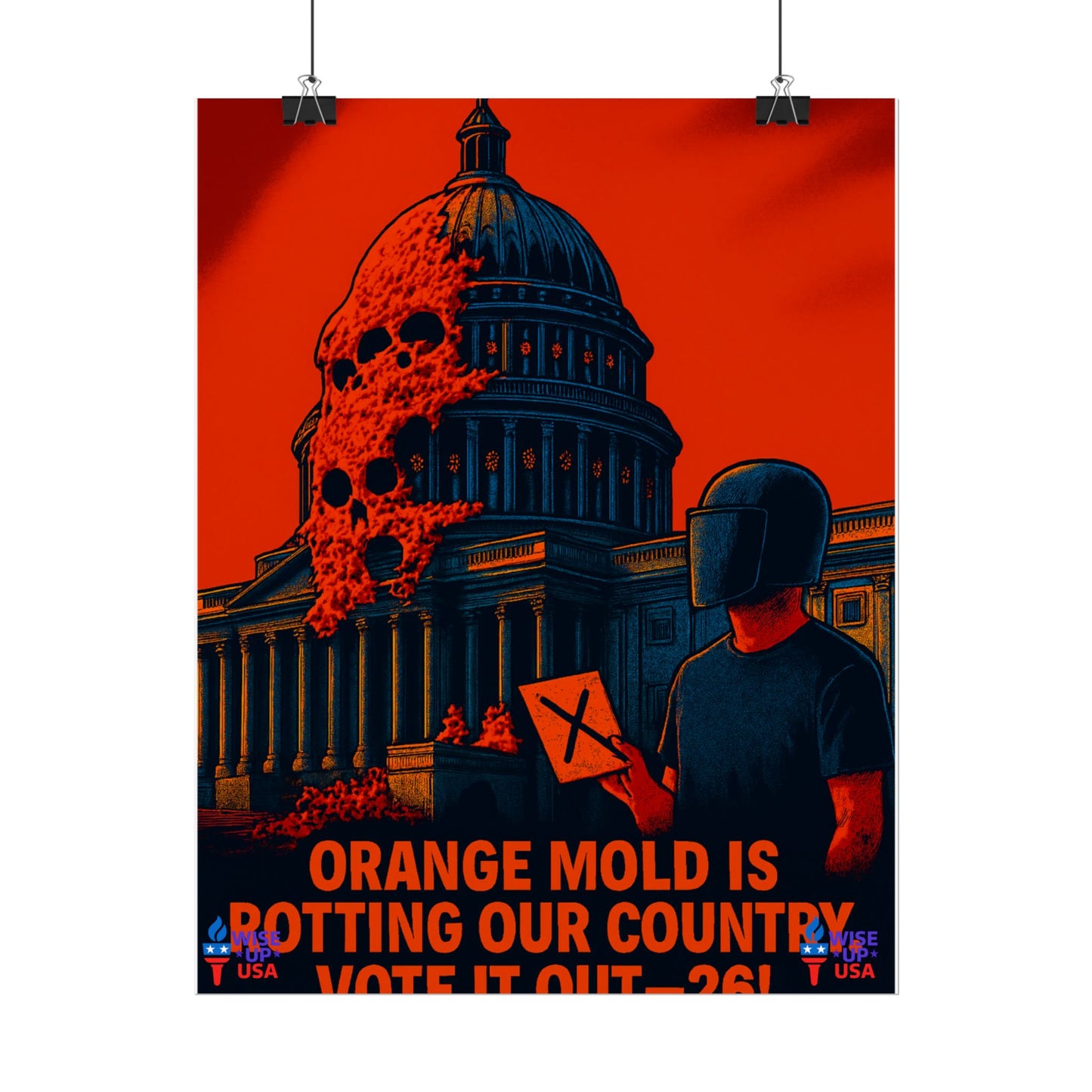 Colorful Protest Art Poster, Capitol Mold in 26, Activism Wall Art, Political Prints, Universal Health Care, Midterm Elections, oust elite