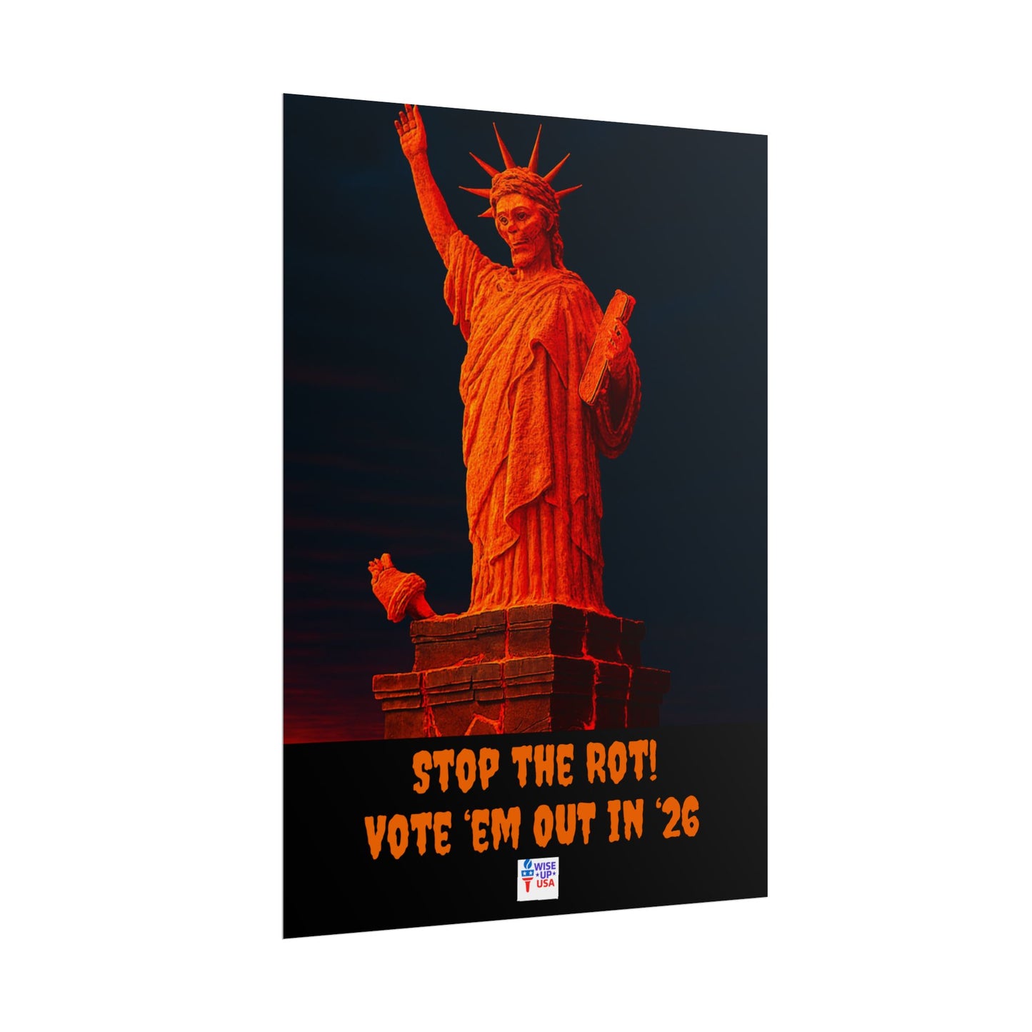 Colorful Protest Art Poster, Mold Rot Statue of Liberty, Activism Wall Art, Political Activist Prints, Vote Congress OUT, Midterms