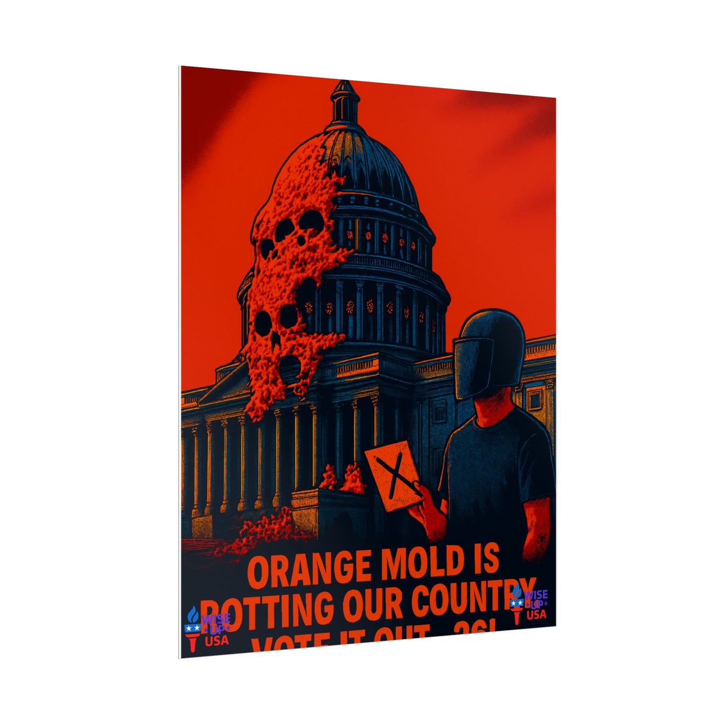 Colorful Protest Art Poster, Capitol Mold in 26, Activism Wall Art, Political Prints, Universal Health Care, Midterm Elections, oust elite