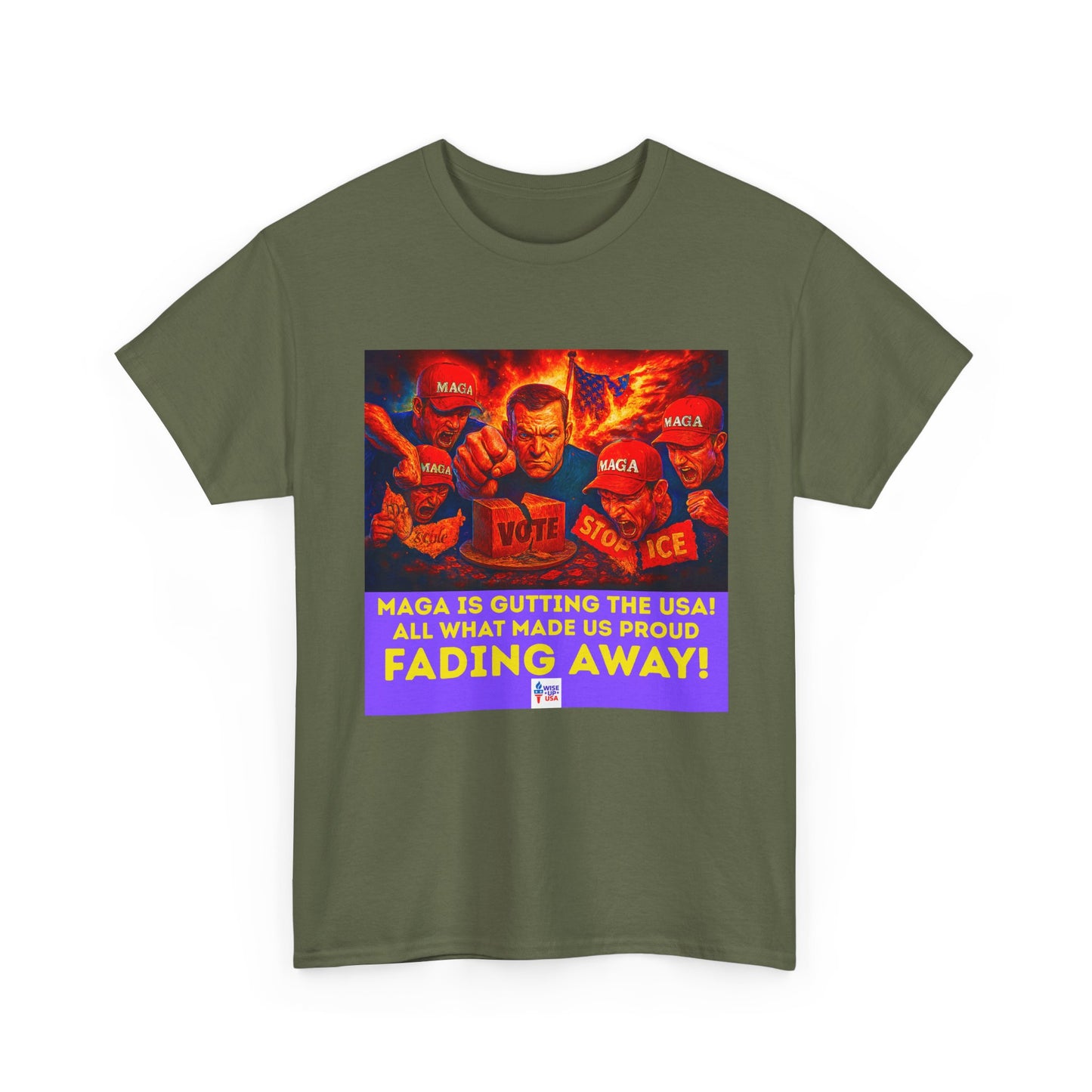 STOP MAGA '26 Fading Away Unisex Heavy Cotton Tee - Election Day Apparel, Stop Trump - Midterm 26 - Rid of Republicans, Stop ICE,