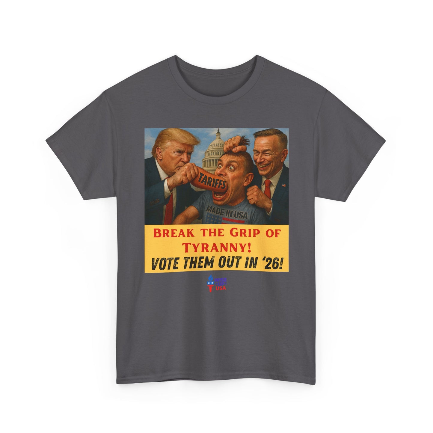Unisex Heavy Cotton Tee with Break the Grip '26, Design, Election Day Apparel, Revolution, Gift for Activists, Midterm 26, Health Insurance