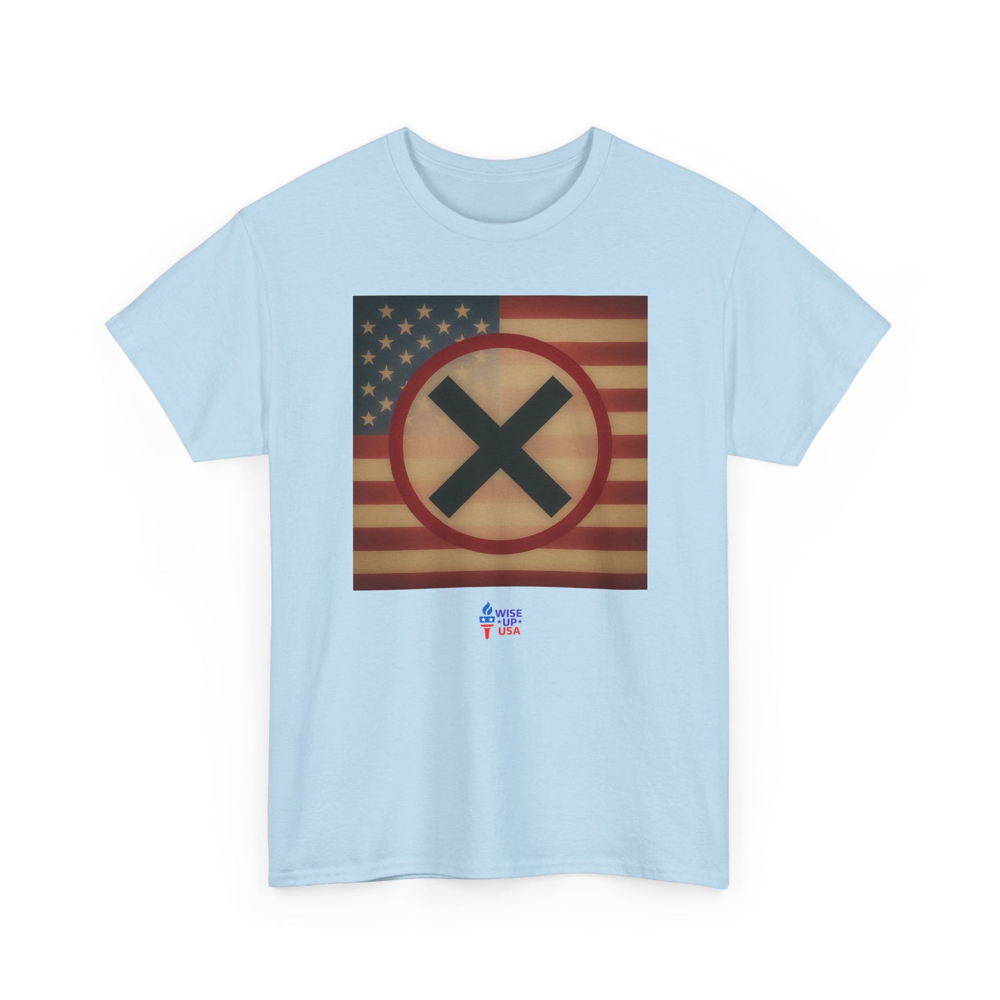 Unisex Heavy Cotton Tee with Stop USA Flag Morph Plain'26, Election Day Apparel, Stop Trump, Gift for Activists, Midterm 26, Stop Maga