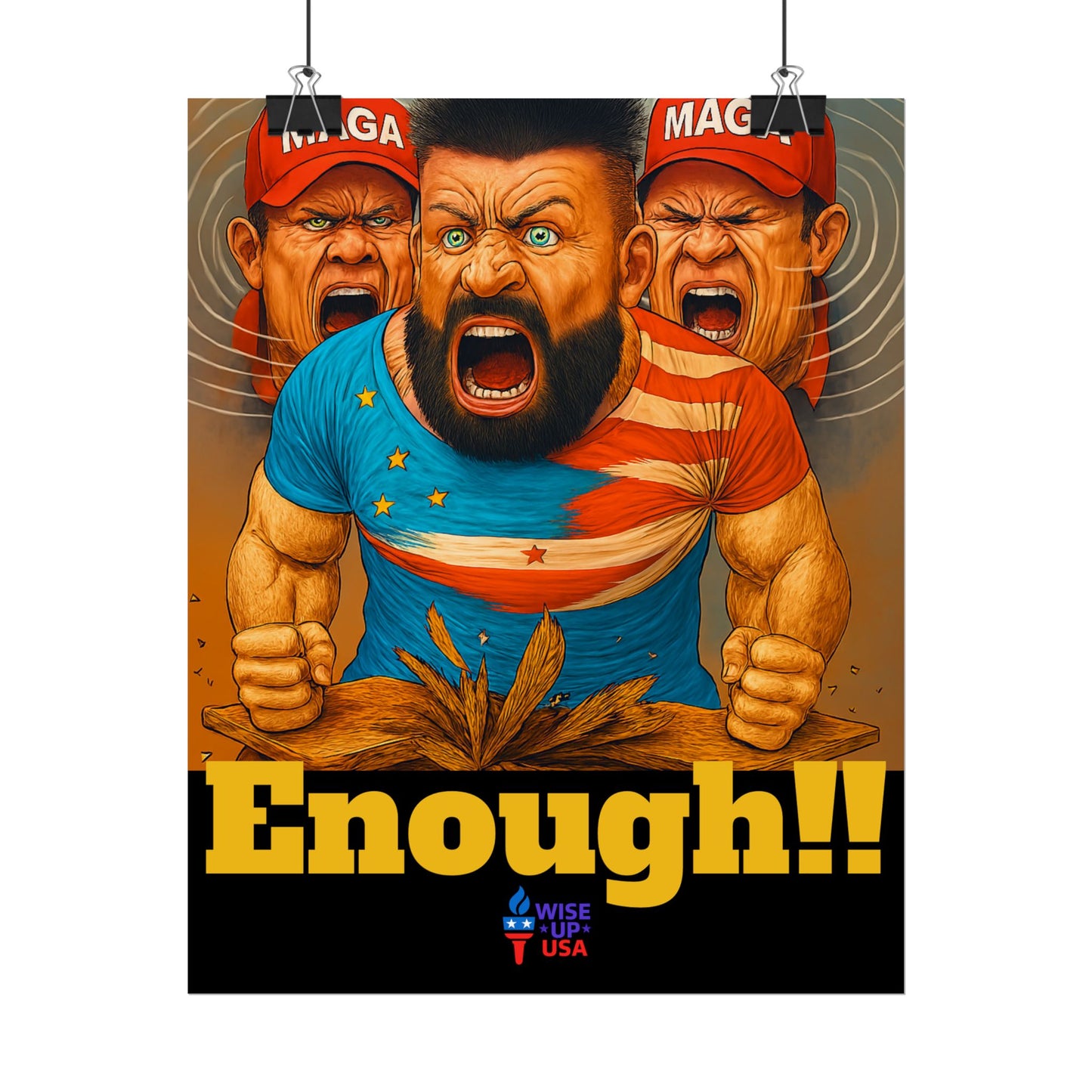 Protest Poster, Enough MAGA design, Activist Art, Political Message, Election Season Sign, We cannot back down, Stop MAGA, Stop Injustice