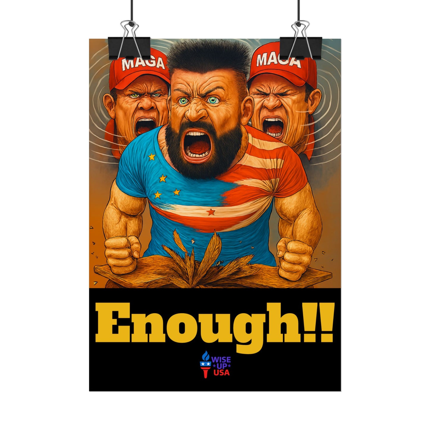 Protest Poster, Enough MAGA design, Activist Art, Political Message, Election Season Sign, We cannot back down, Stop MAGA, Stop Injustice