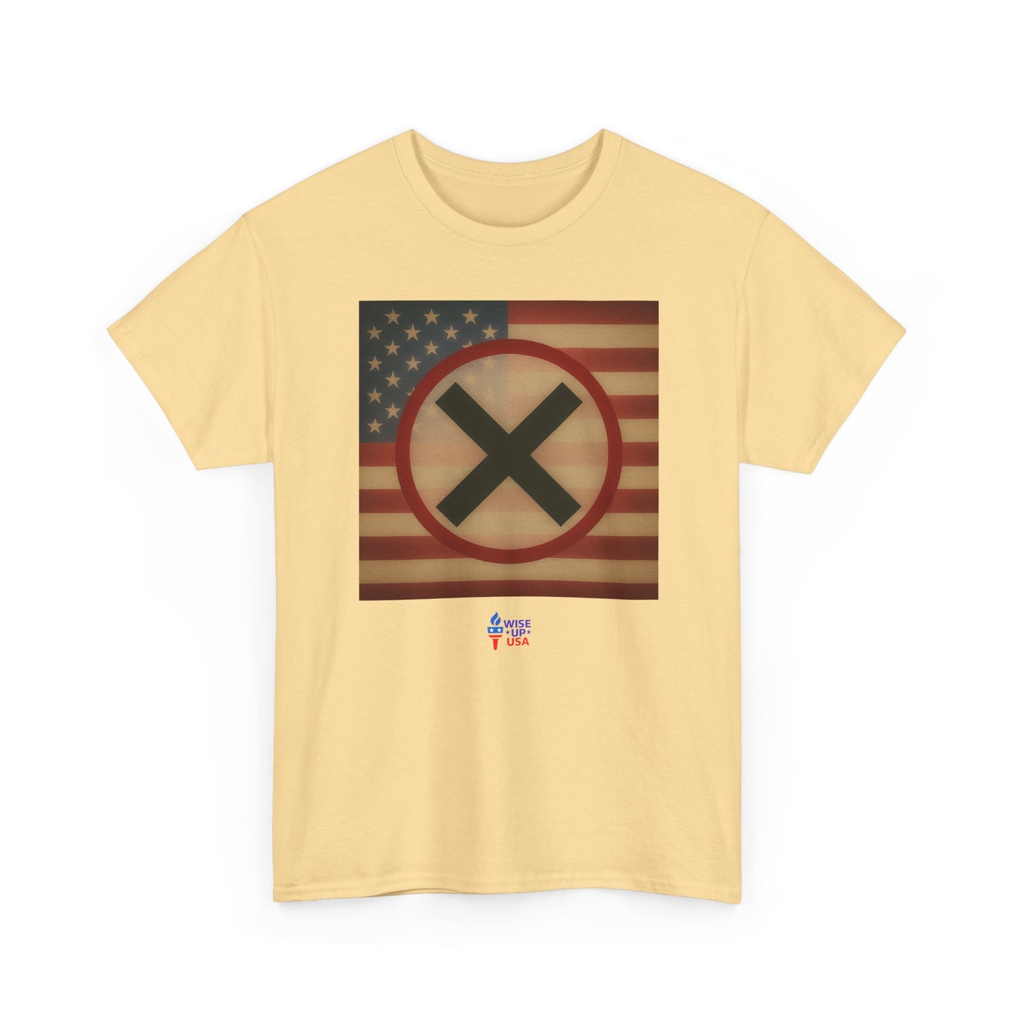 Unisex Heavy Cotton Tee with Stop USA Flag Morph Plain'26, Election Day Apparel, Stop Trump, Gift for Activists, Midterm 26, Stop Maga