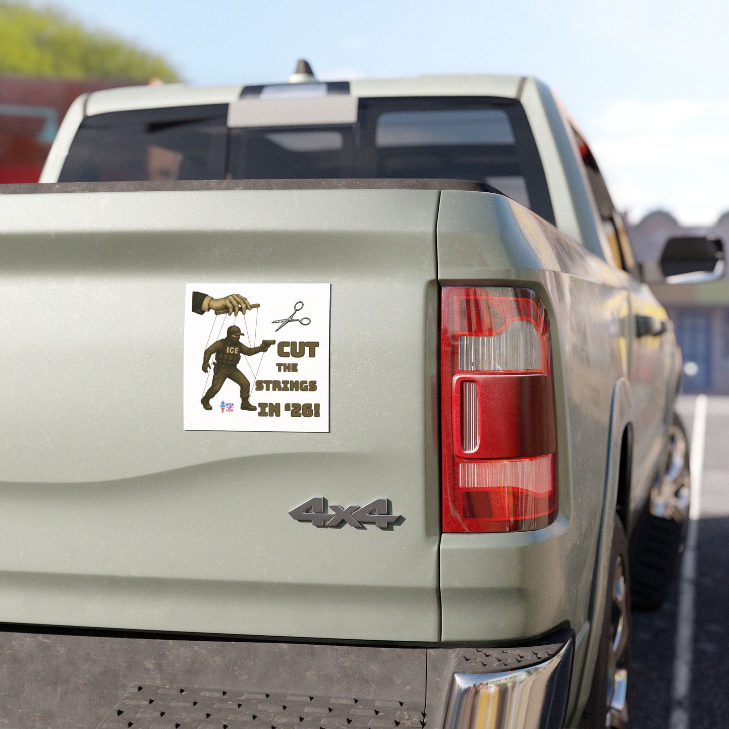 Cut the Strings in '26. Political Car Magnets, USA, Fun Vehicle Accessory, Gift for Activists, Wise Up USA, Midterm Elections