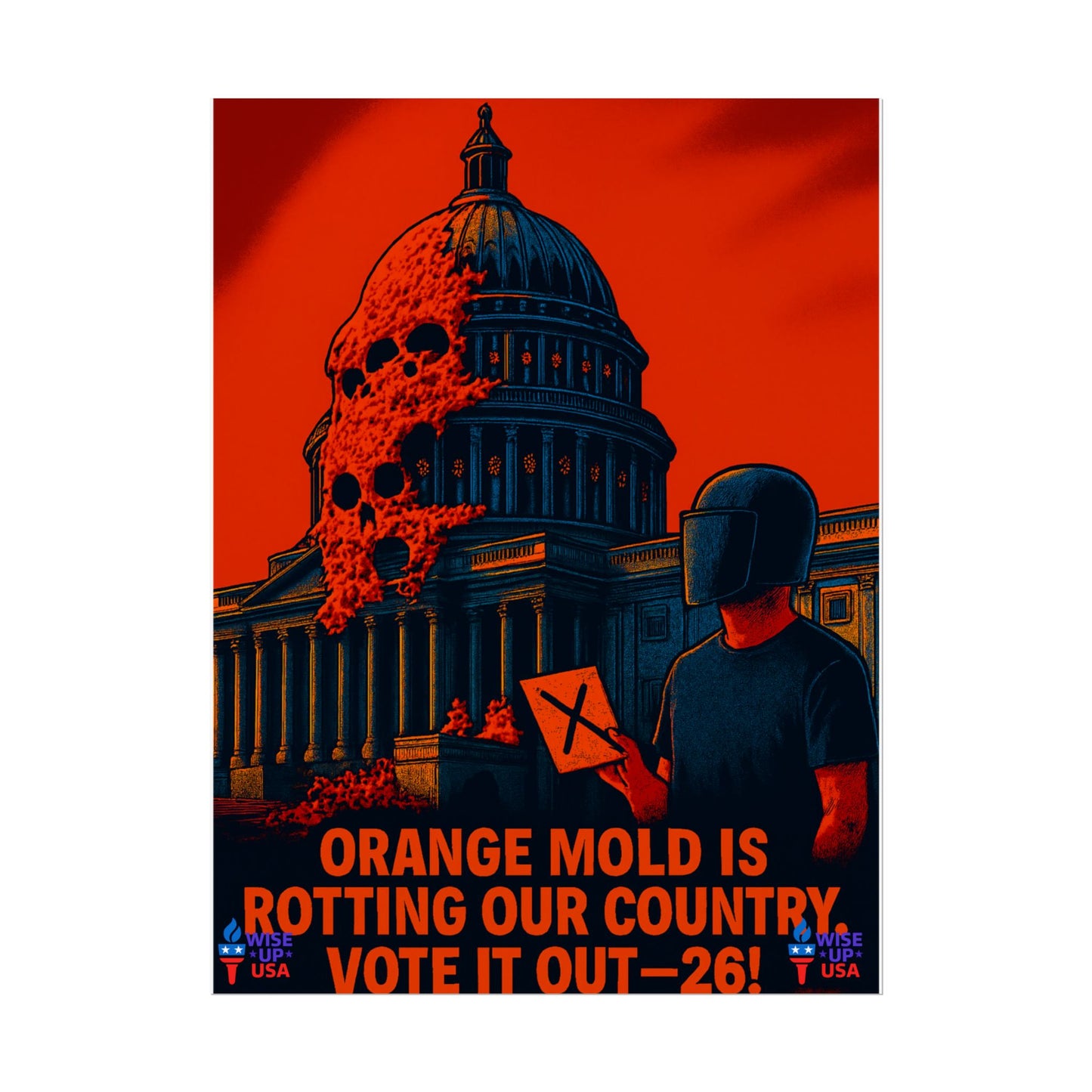 Colorful Protest Art Poster, Capitol Mold in 26, Activism Wall Art, Political Prints, Universal Health Care, Midterm Elections, oust elite