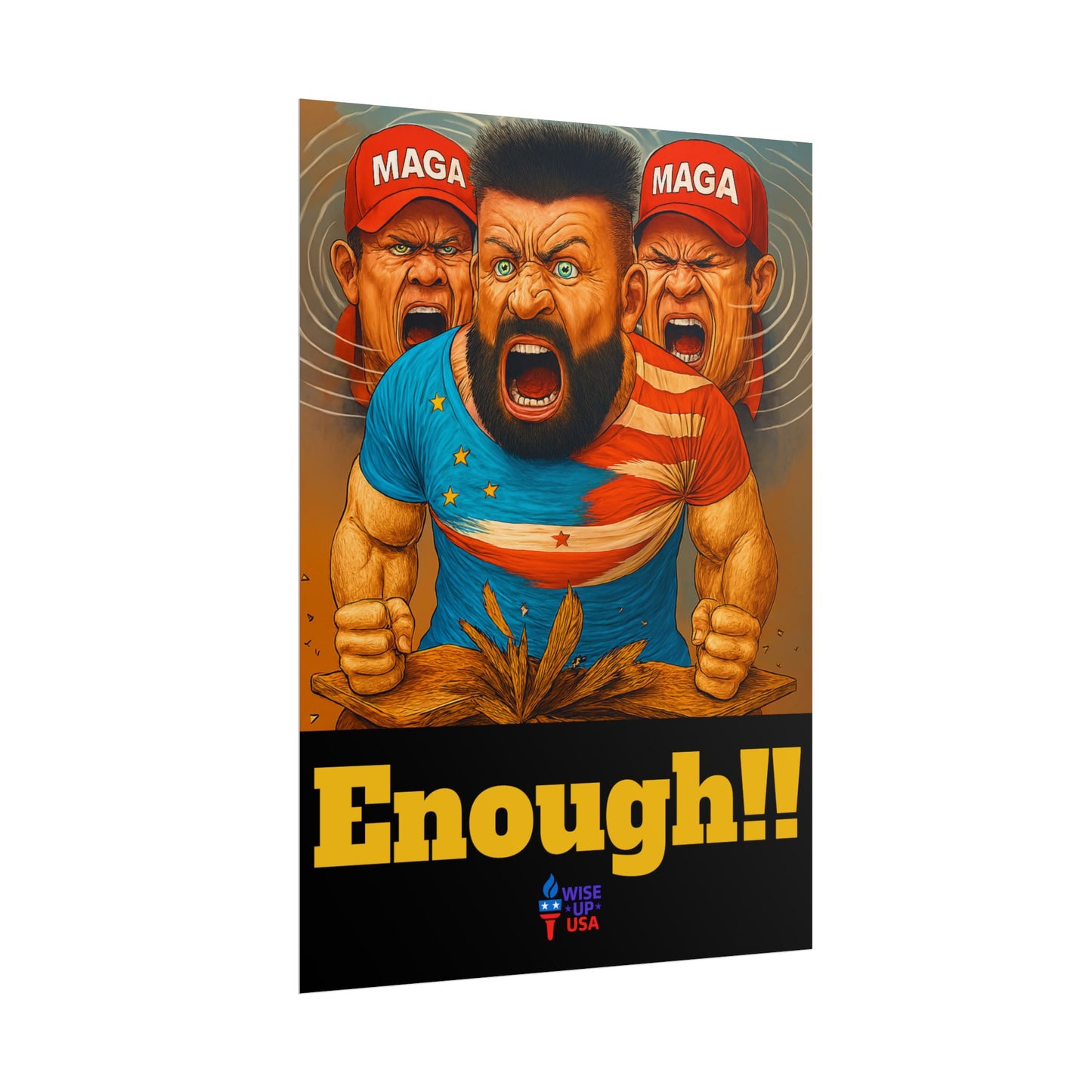 Protest Poster, Enough MAGA design, Activist Art, Political Message, Election Season Sign, We cannot back down, Stop MAGA, Stop Injustice