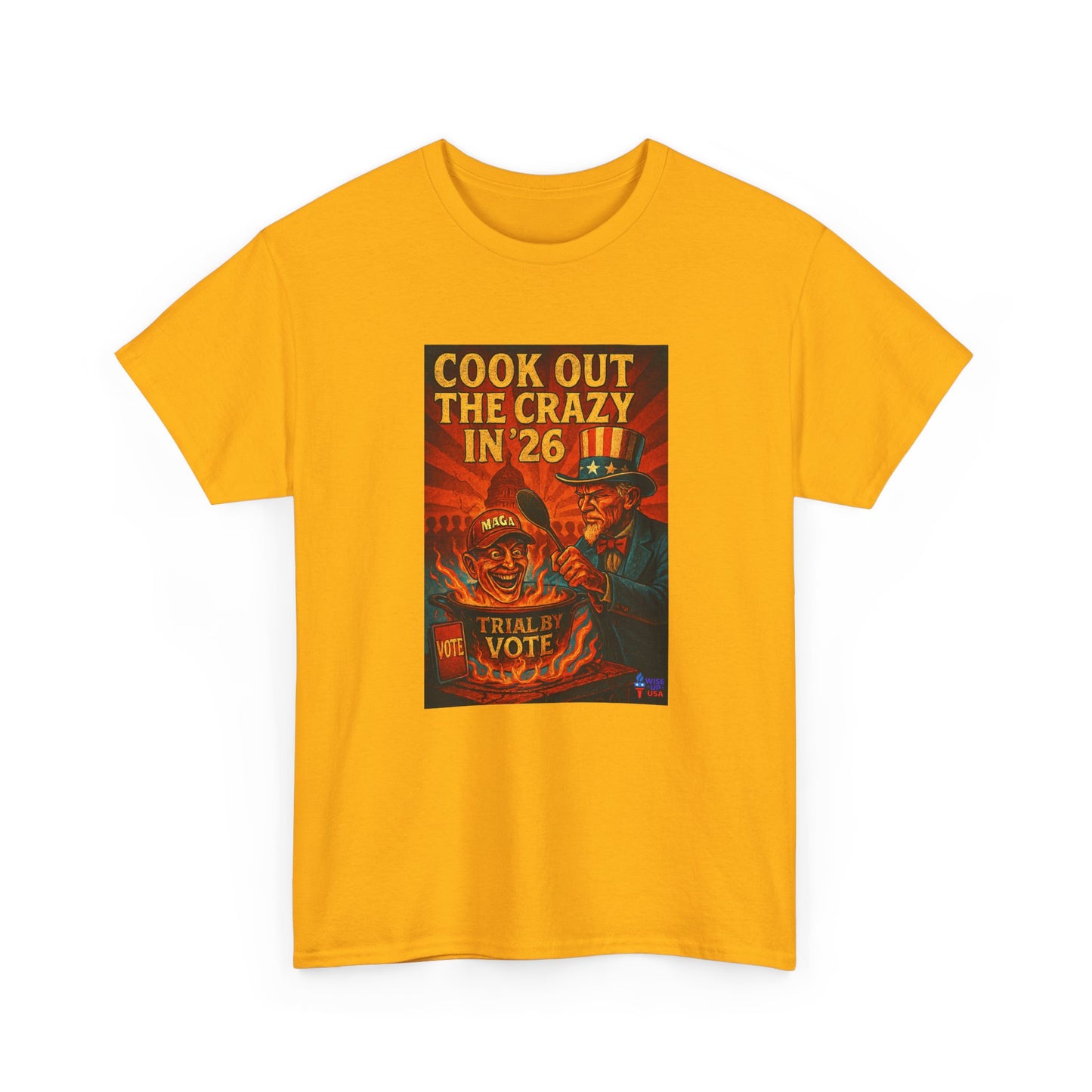 Cook Out the Crazy in '26 Unisex Heavy Cotton Tee - Election Day Apparel, Stop Trump - Midterm 26 - Rid of Republicans, Mid Term Voting
